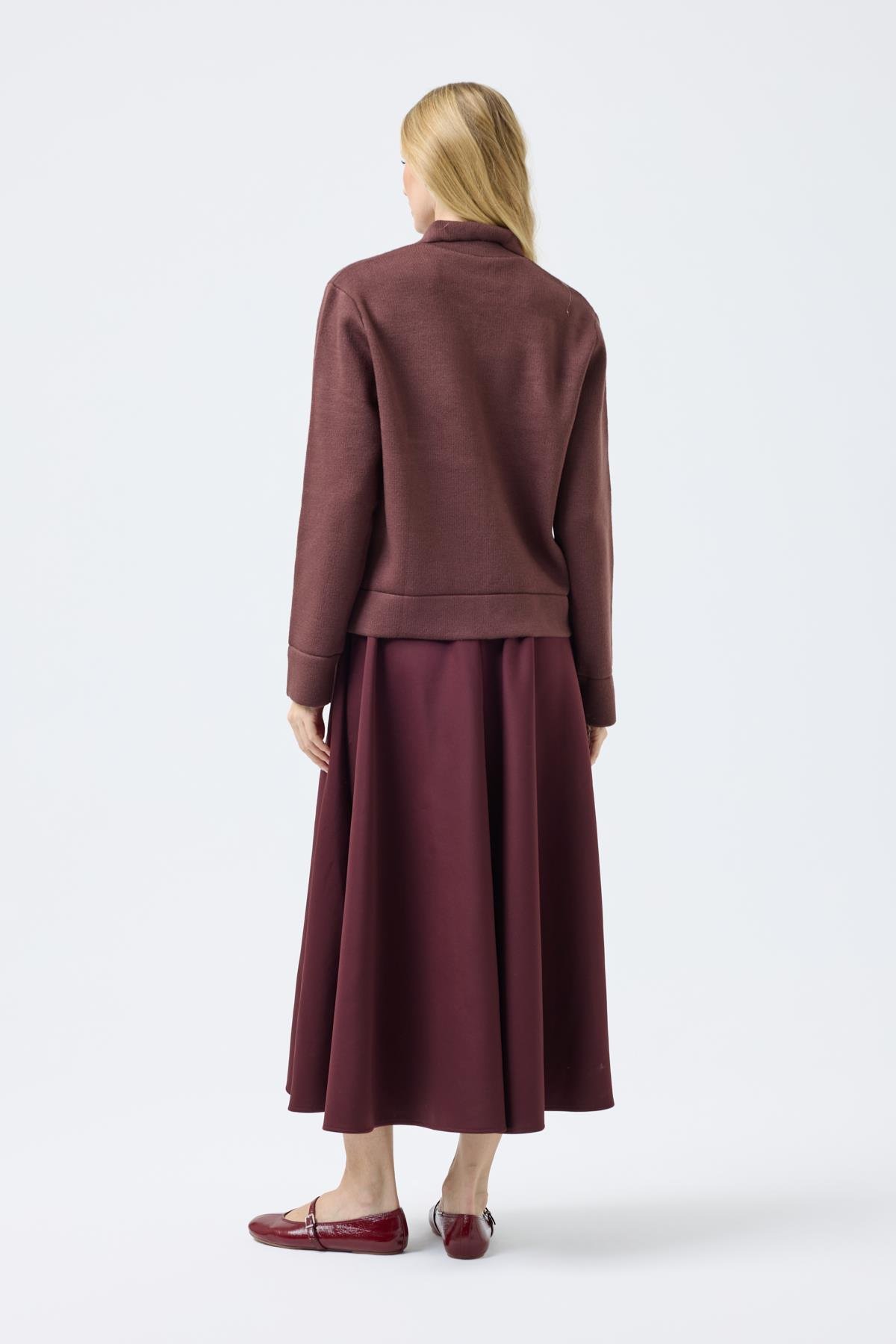 Alba Cepli Fermuarlı Hırka  - Mürdüm 