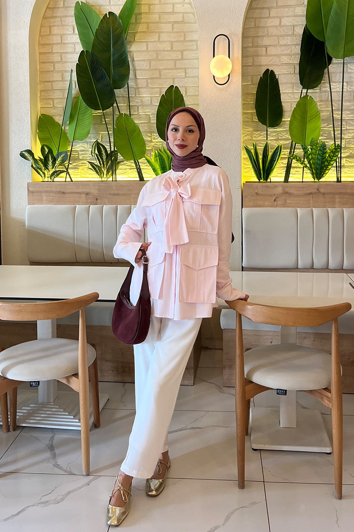 Alice Körük Cepli Fiyonklu Gömlek - Pembe
