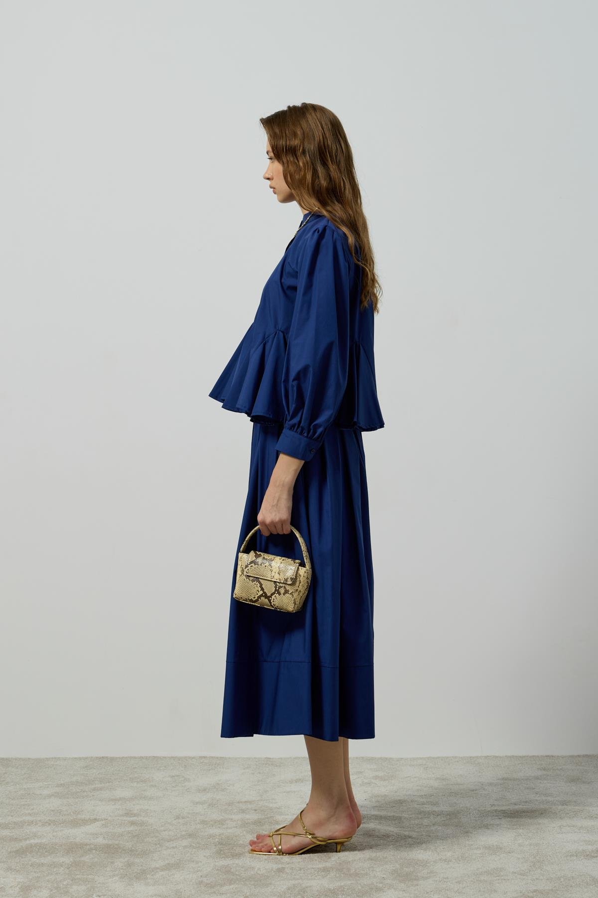 Alice Peplum Detaylı Drapeli Takım - Gece Mavi