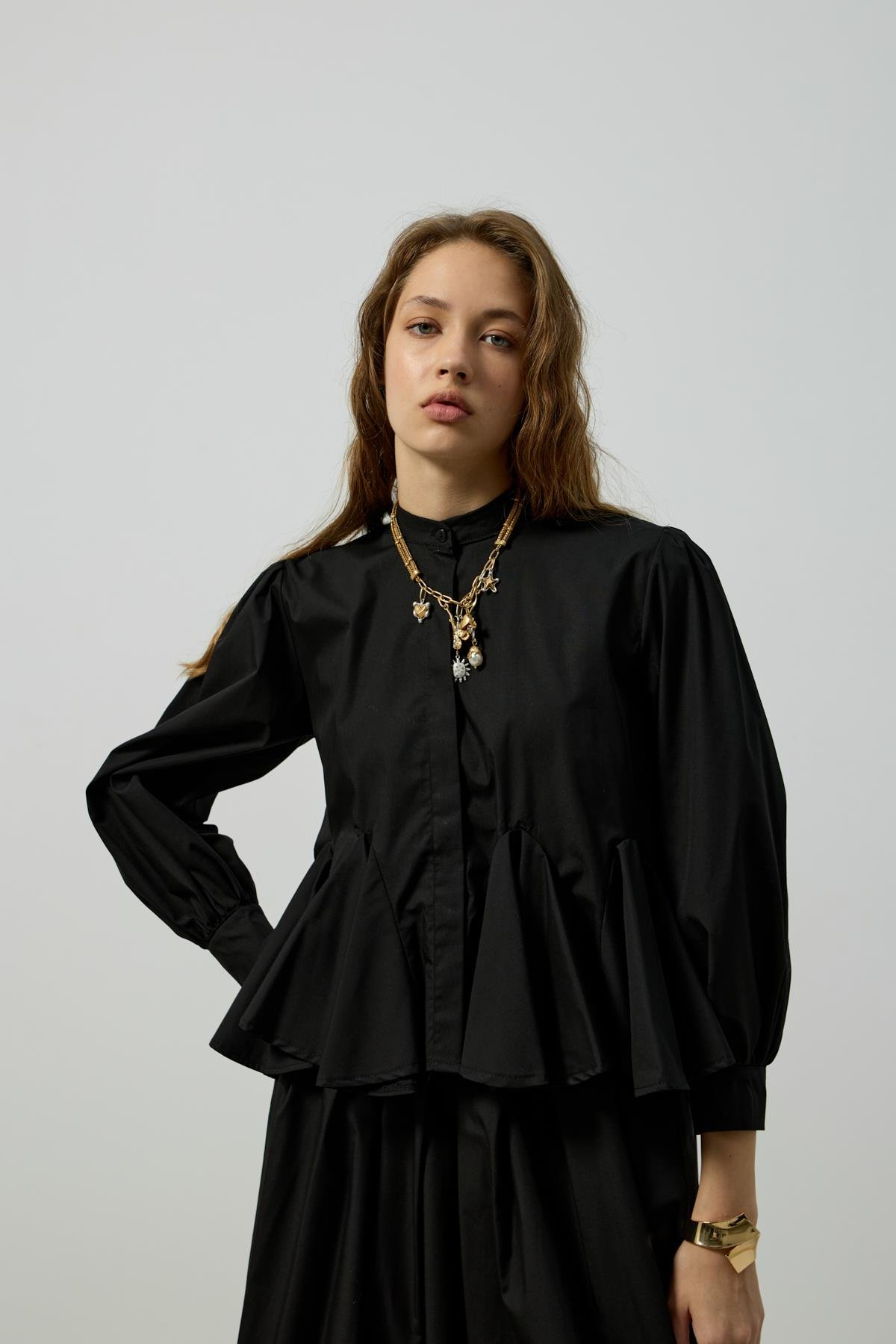 Alice Peplum Detaylı Drapeli Takım - Siyah