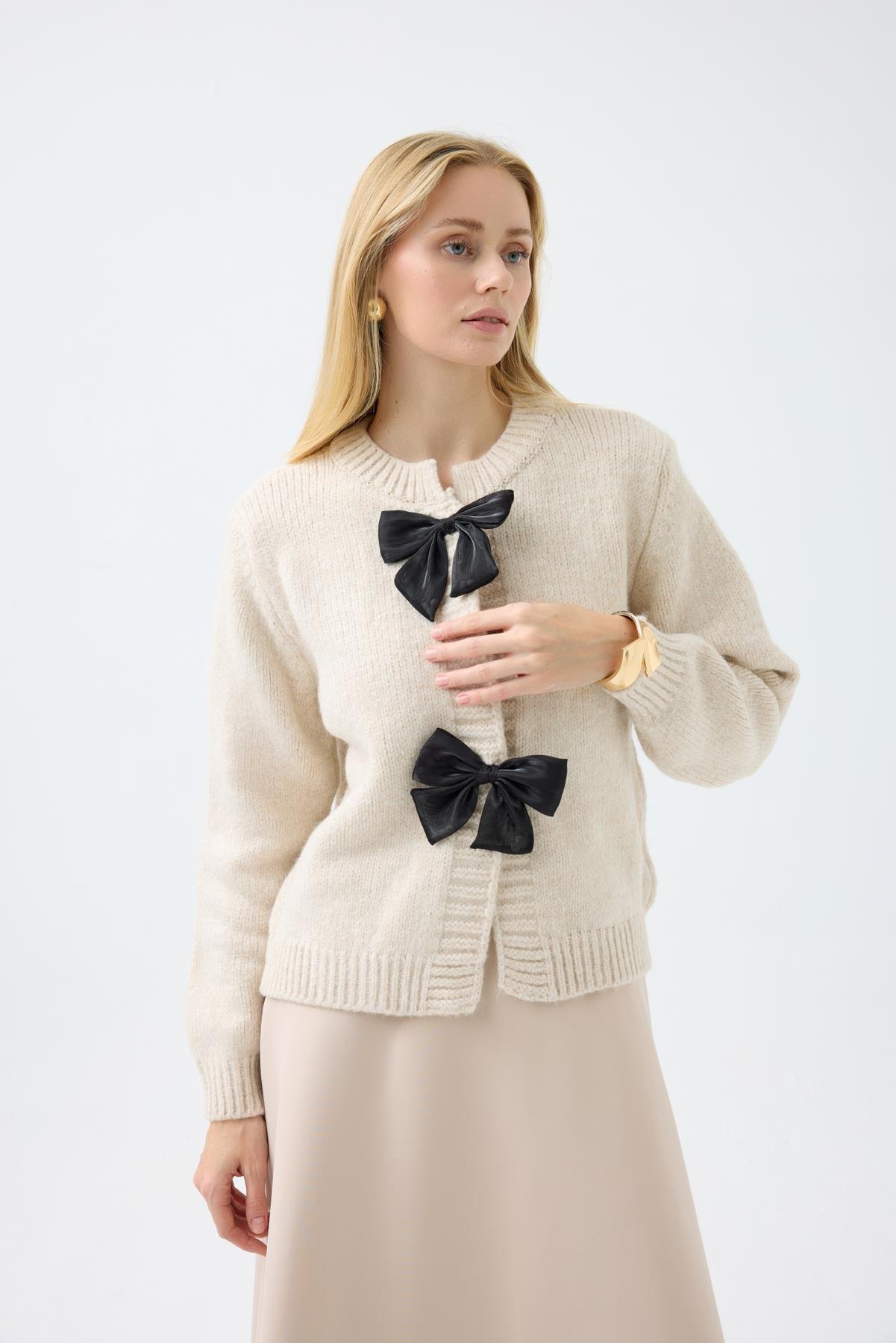 Angel Fiyonklu Hırka - Bej 