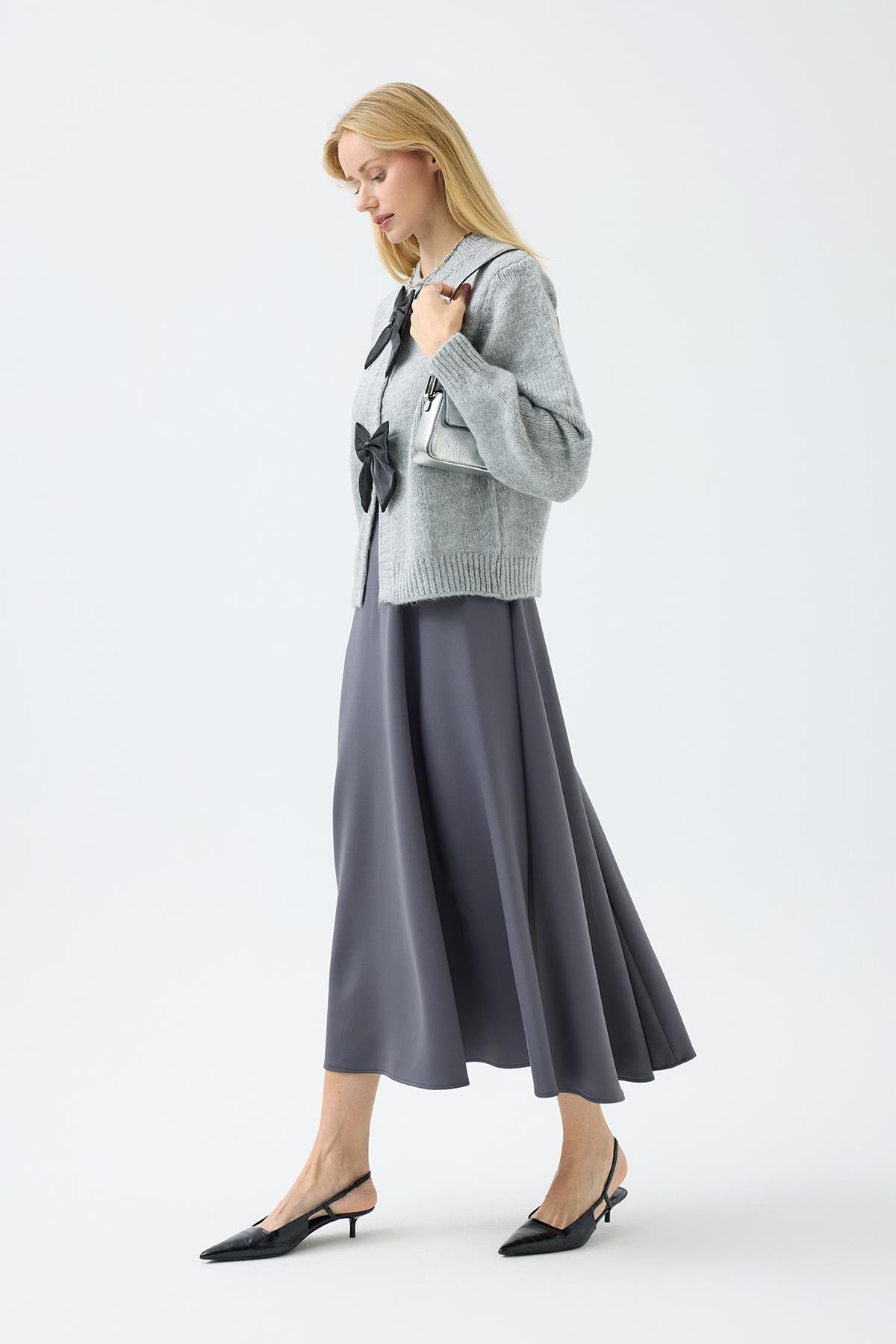 Angel Fiyonklu Hırka - Gri 