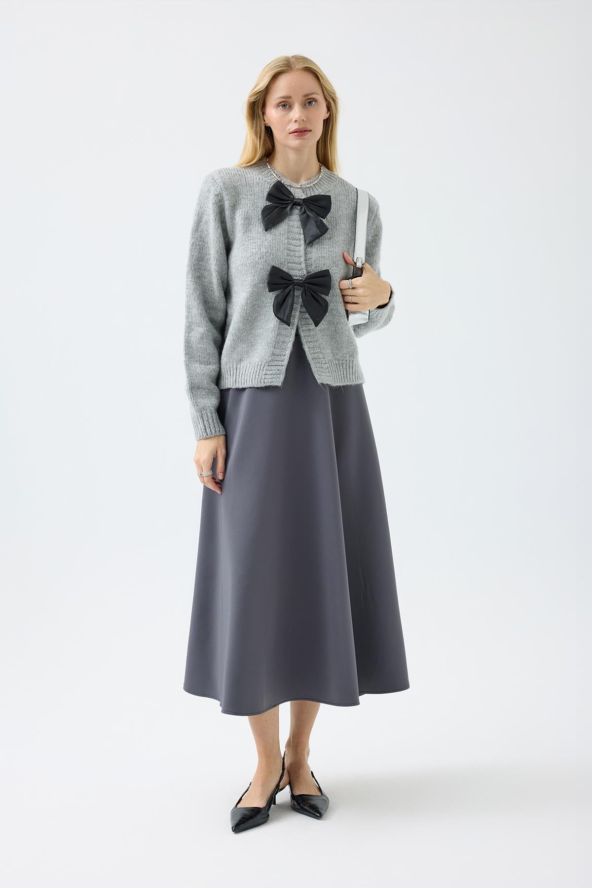 Angel Fiyonklu Hırka - Gri 