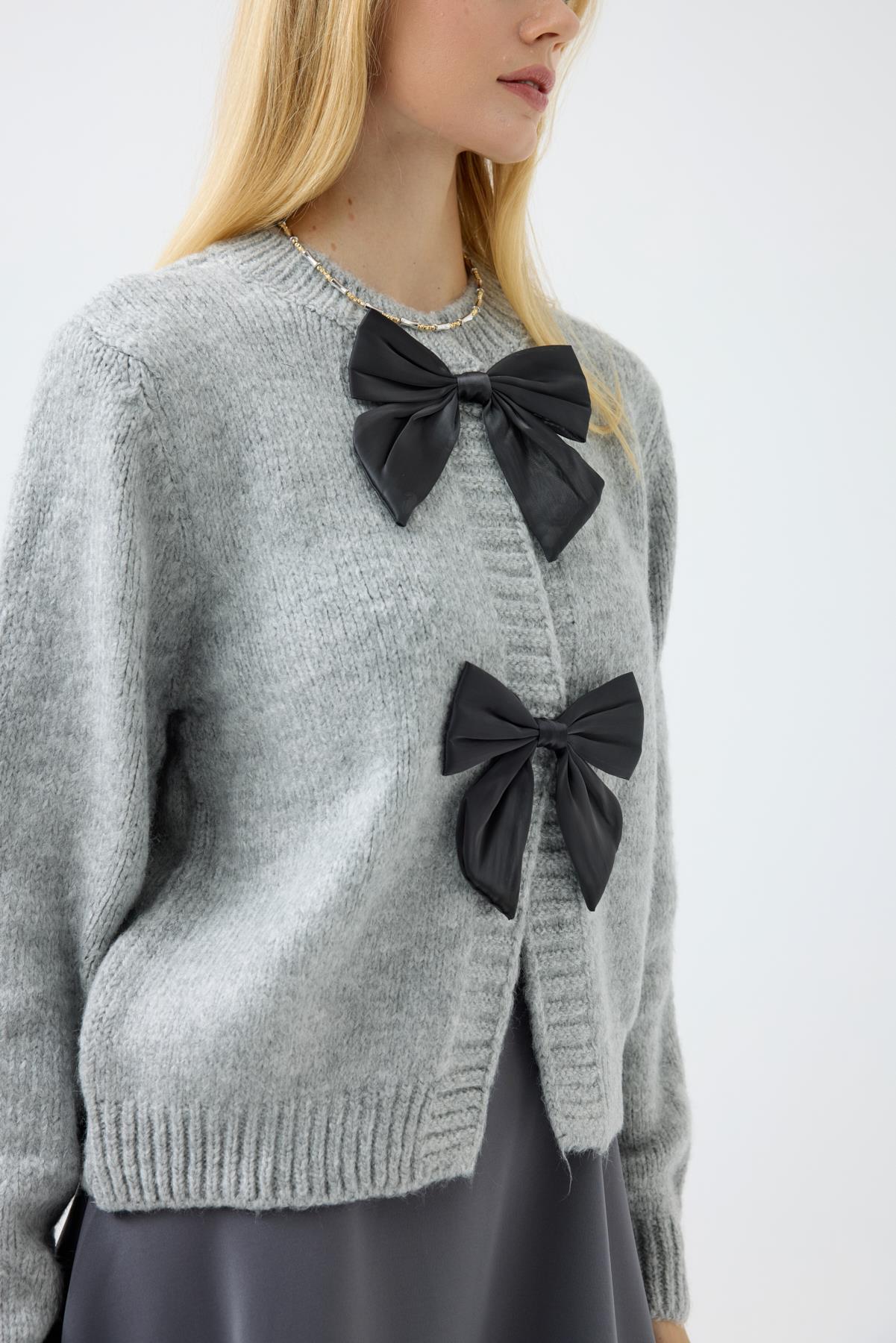 Angel Fiyonklu Hırka - Gri 