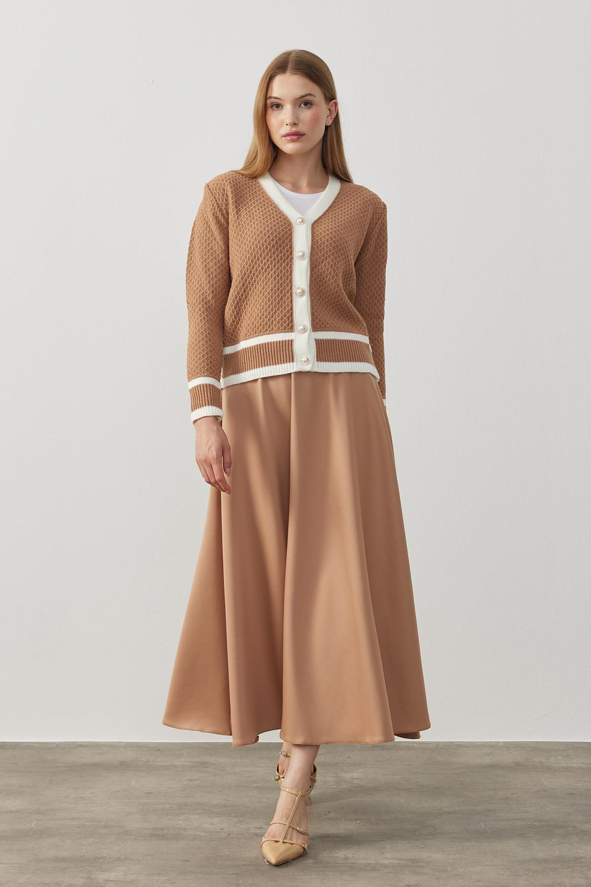 Ariel Skuba Kloş Etek - Camel