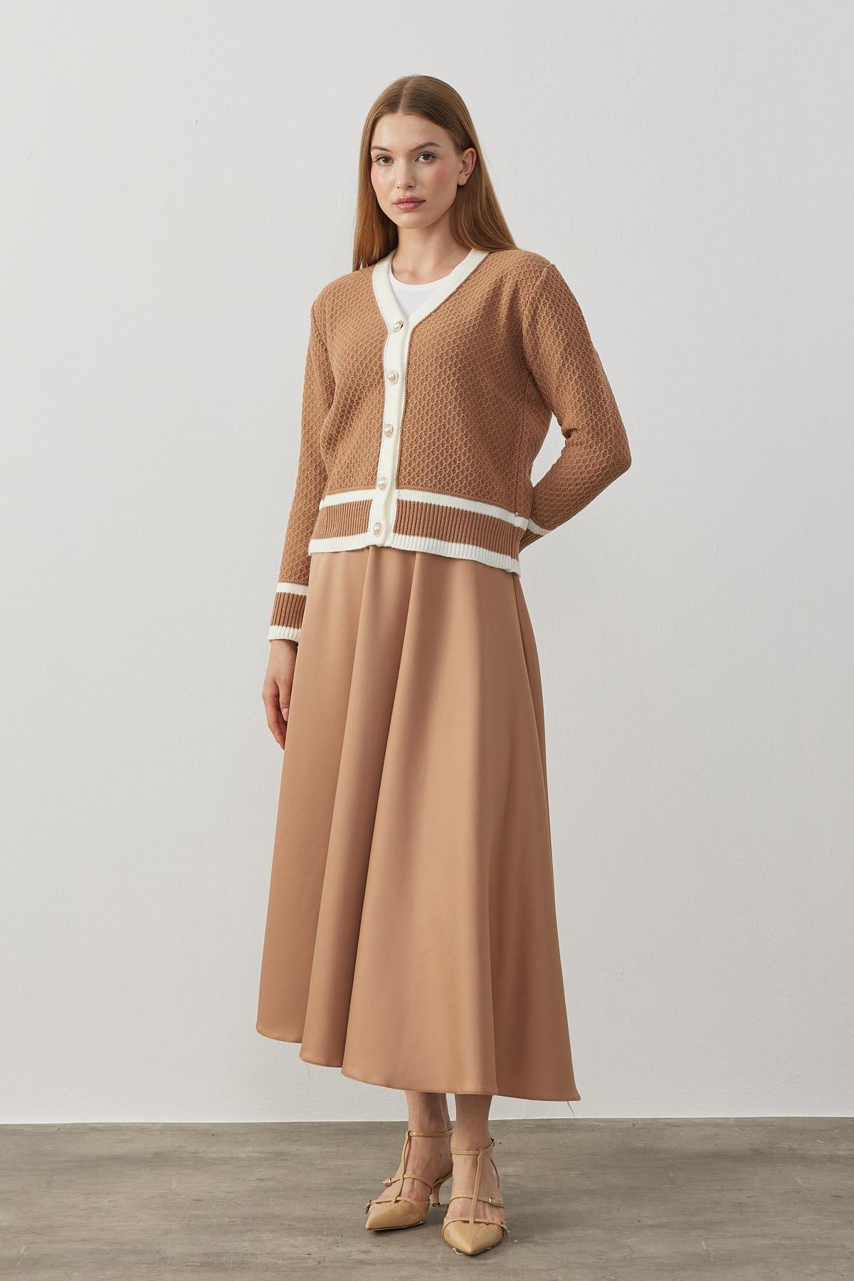 Ariel Skuba Kloş Etek - Camel