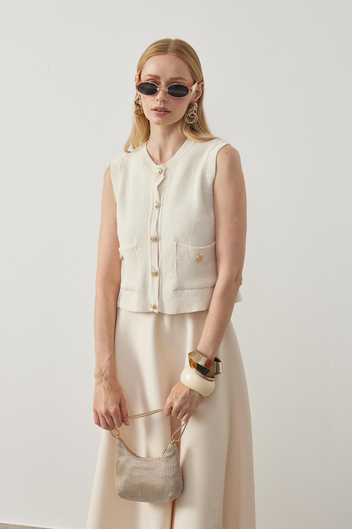 Ariel Skuba Kloş Etek - Ekru