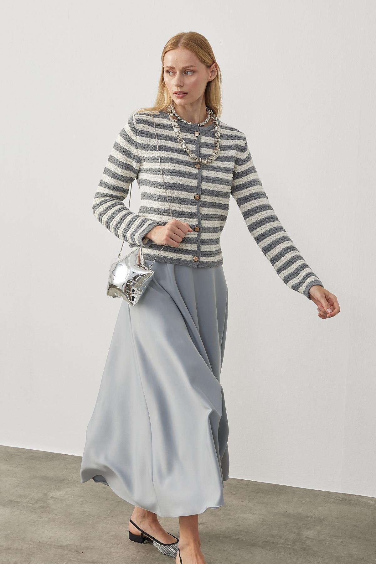 Ariel Skuba Kloş Etek - Gri