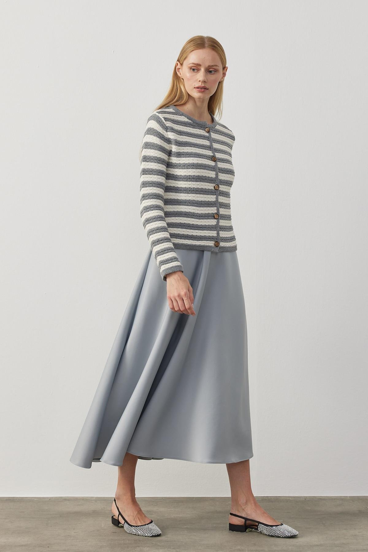 Ariel Skuba Kloş Etek - Gri