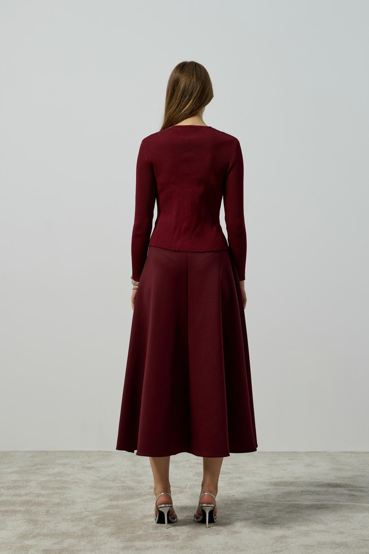 Ariel Skuba Kloş Etek - Bordo