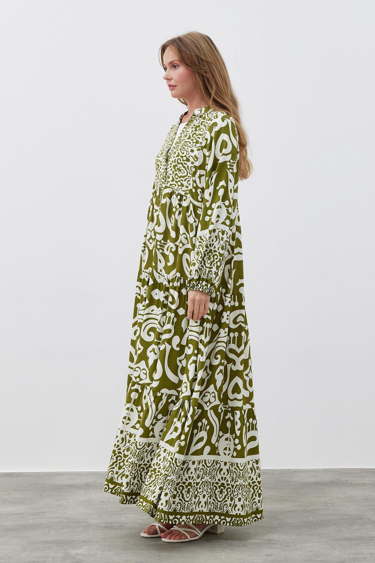 ASEL VİSCON ELBİSE - HAKİ 