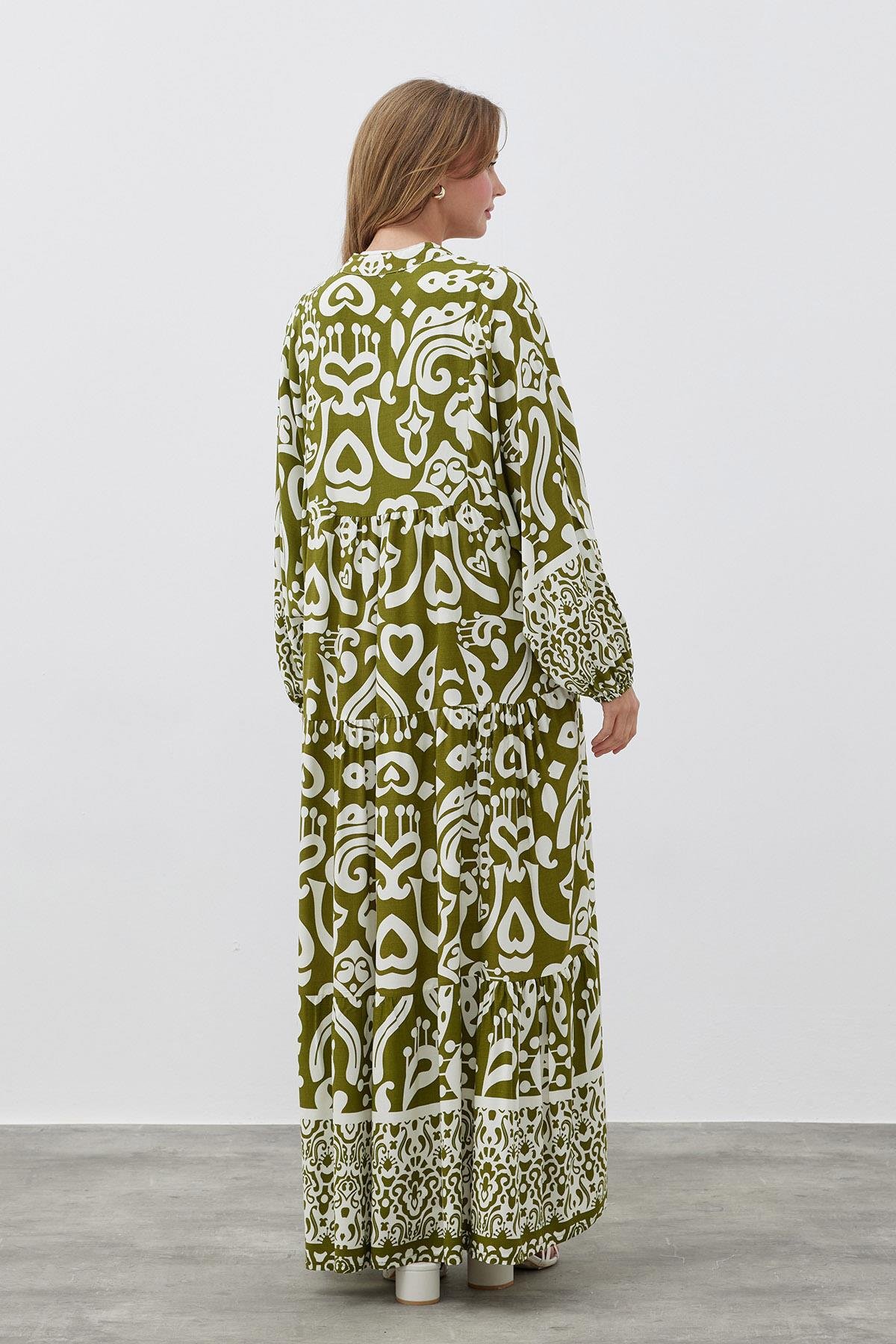 ASEL VİSCON ELBİSE - HAKİ 