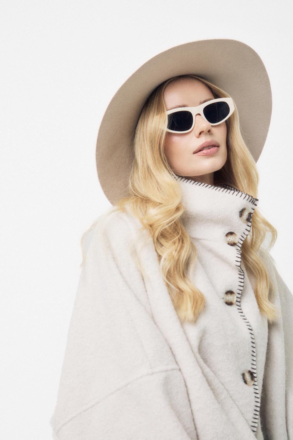 Athena Kırçıllı  Kaşe Ceket - Bej