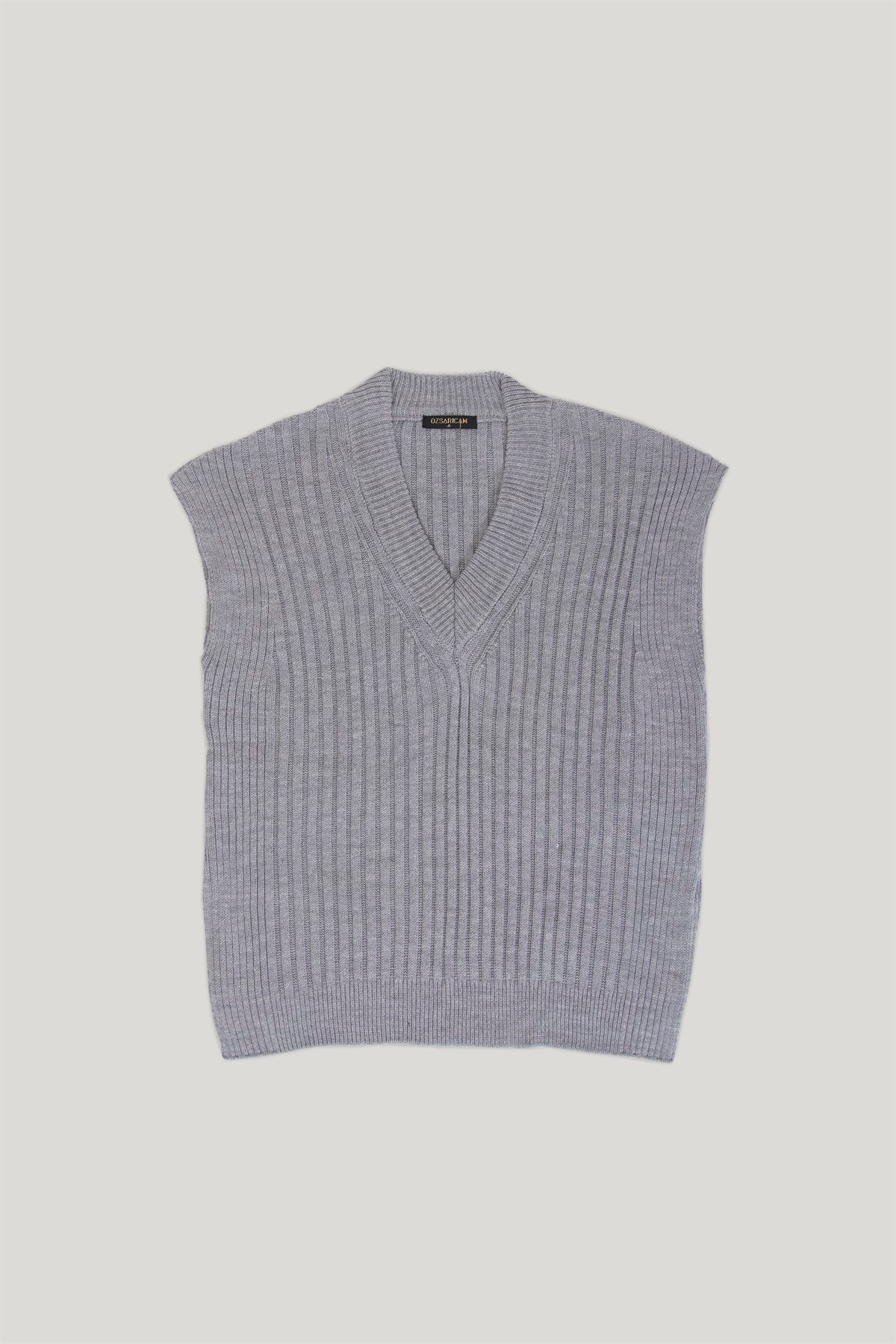 Basic Triko Süveter - Gri