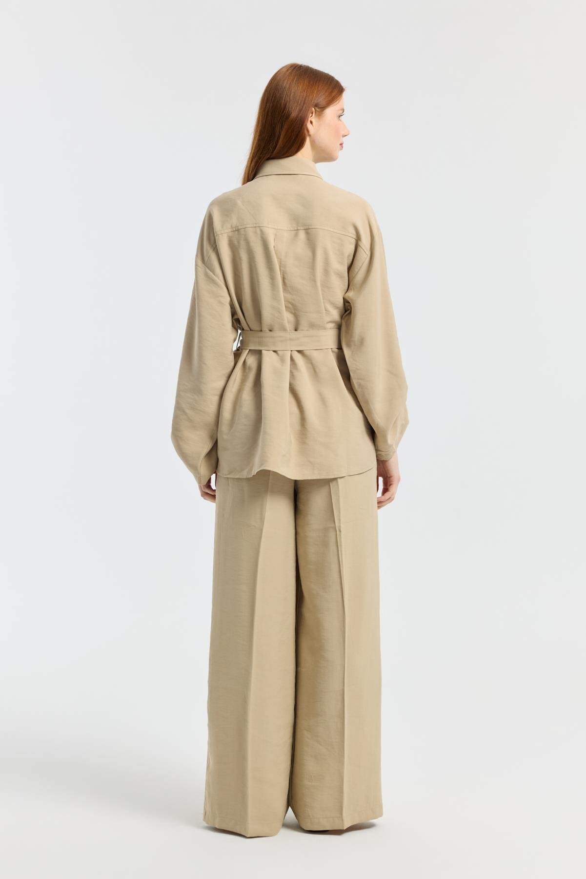 Beth Kemerli Oversize Takım - Camel