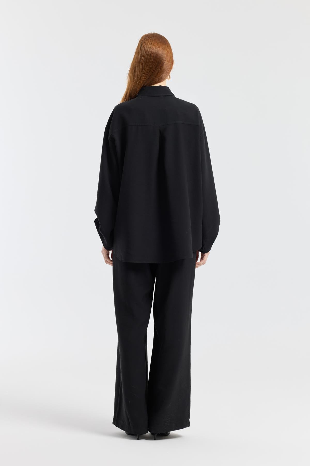 Beth Kemerli Oversize Takım - Siyah