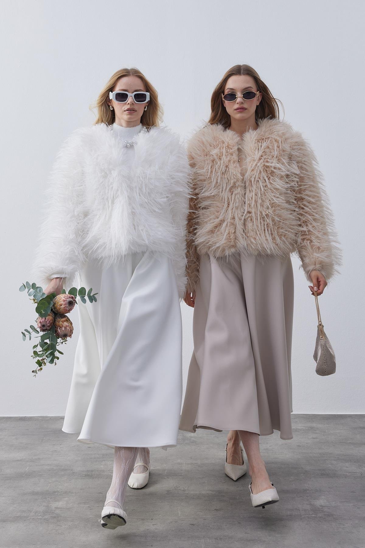 Betsy Suni Kürk Ceket- Bej