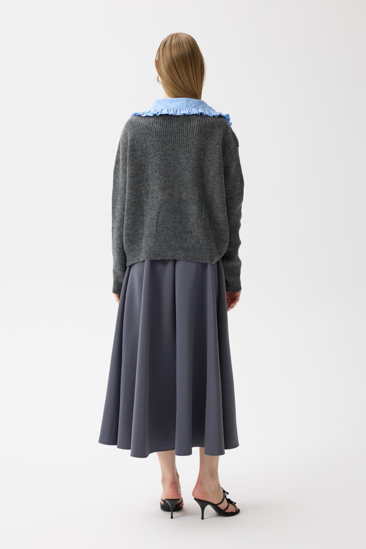 Bianca Bebe Yaka Hırka - Antrasit