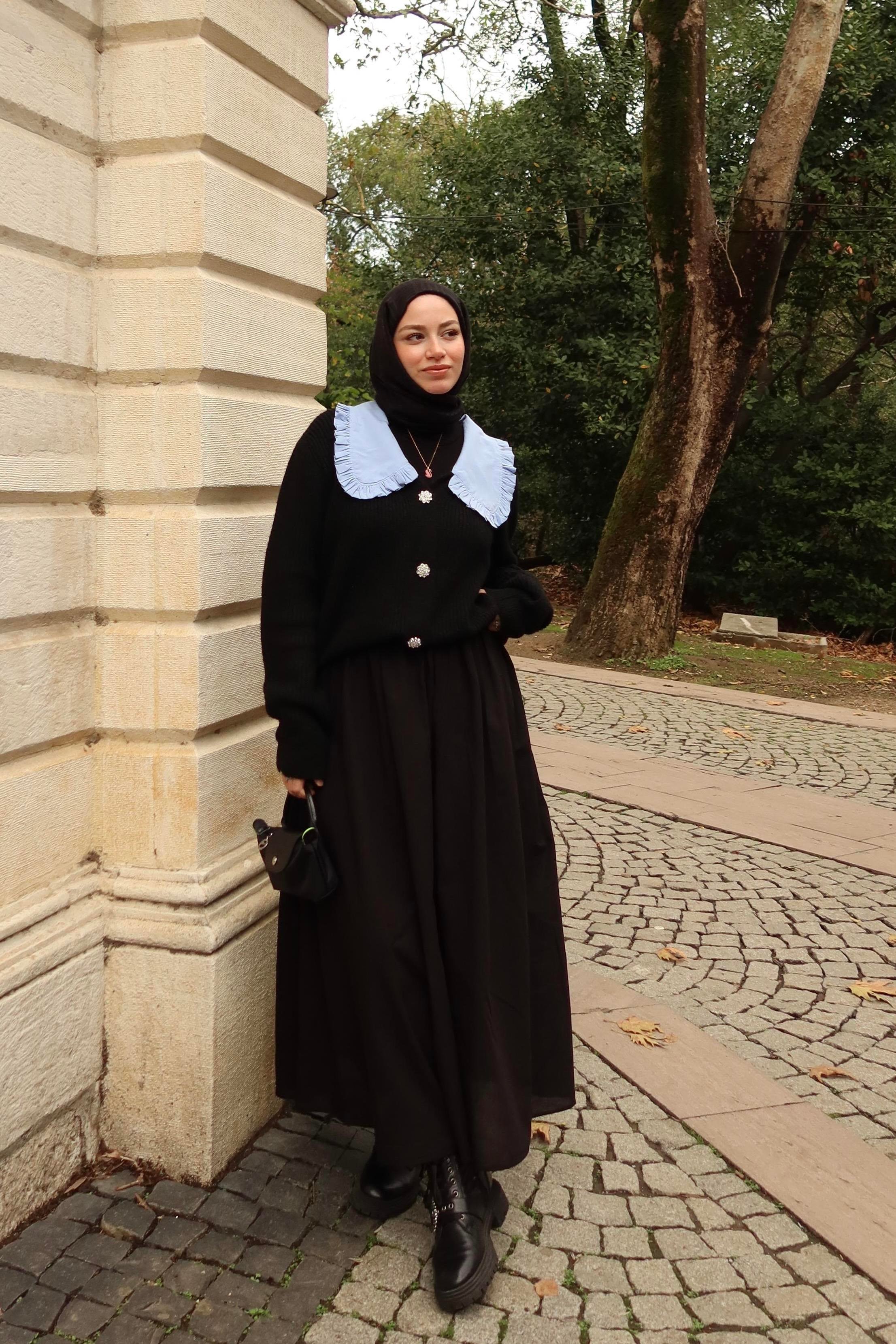 Bianca Bebe Yaka Hırka - Siyah