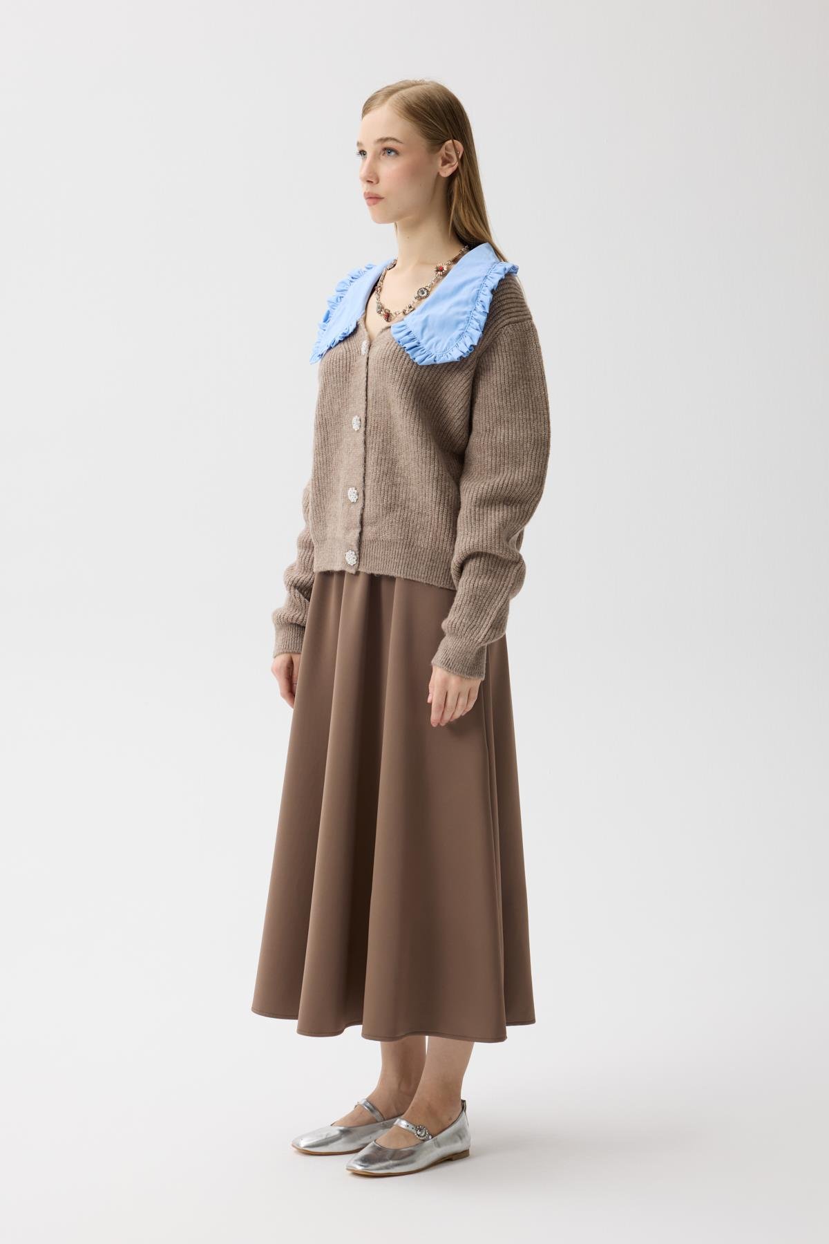 Bianca Bebe Yaka Hırka - Vizon