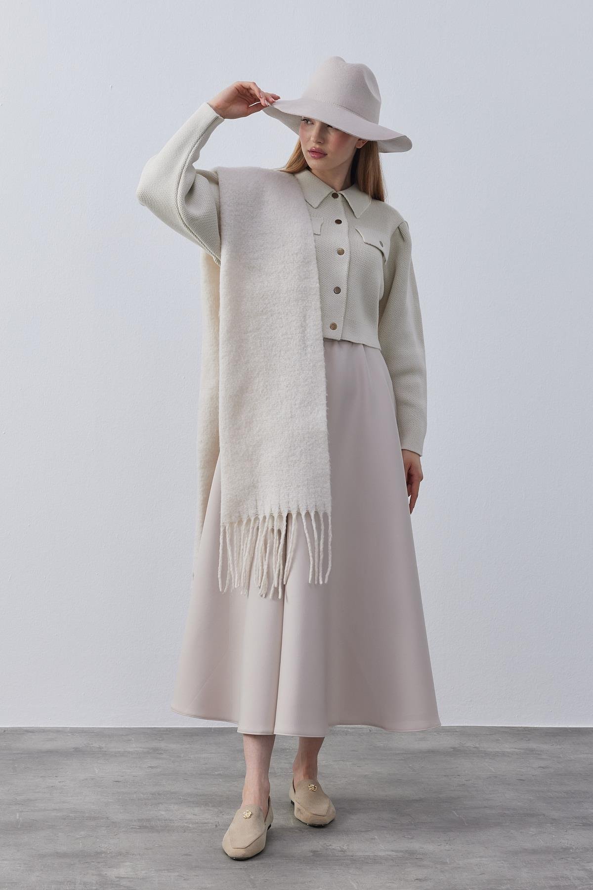 Blair Çıtçıtlı Triko Ceket-Bej