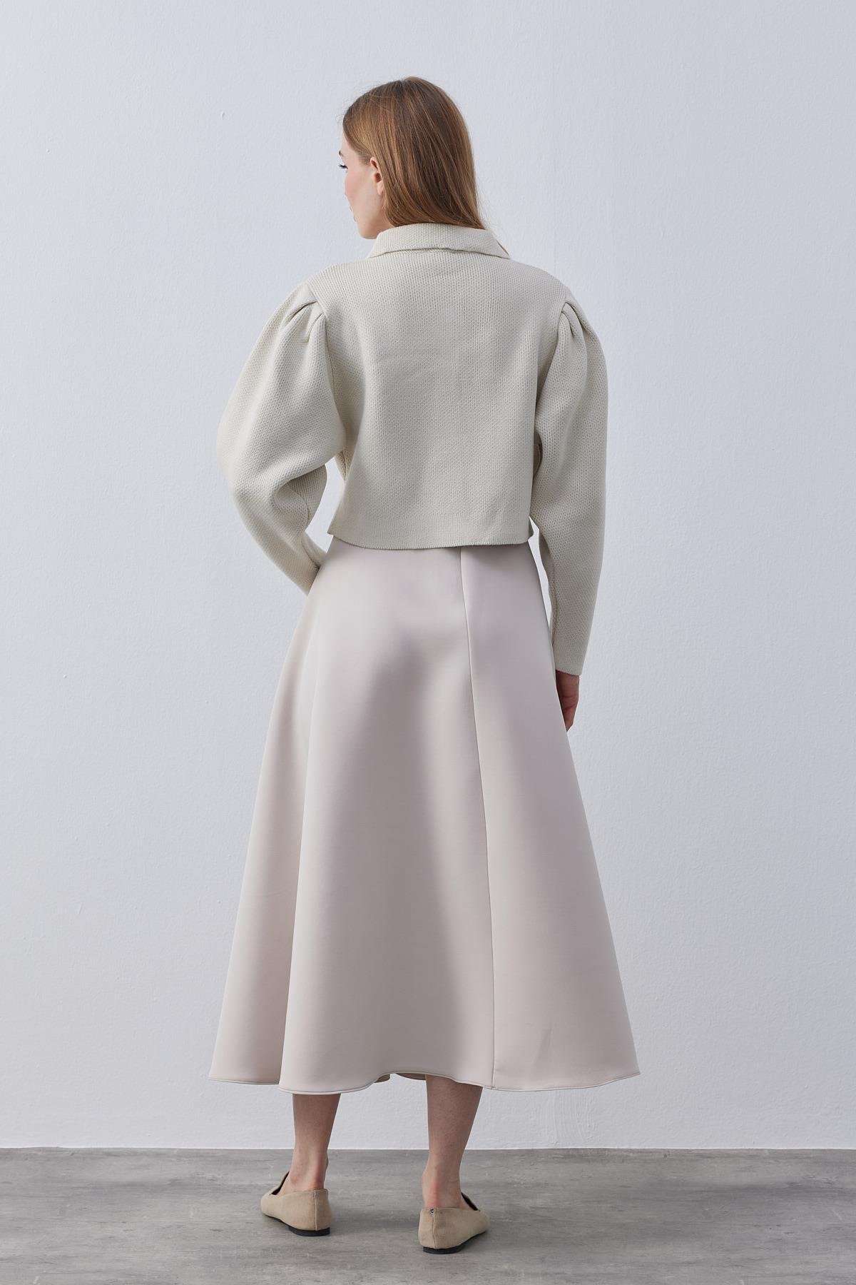 Blair Çıtçıtlı Triko Ceket-Bej