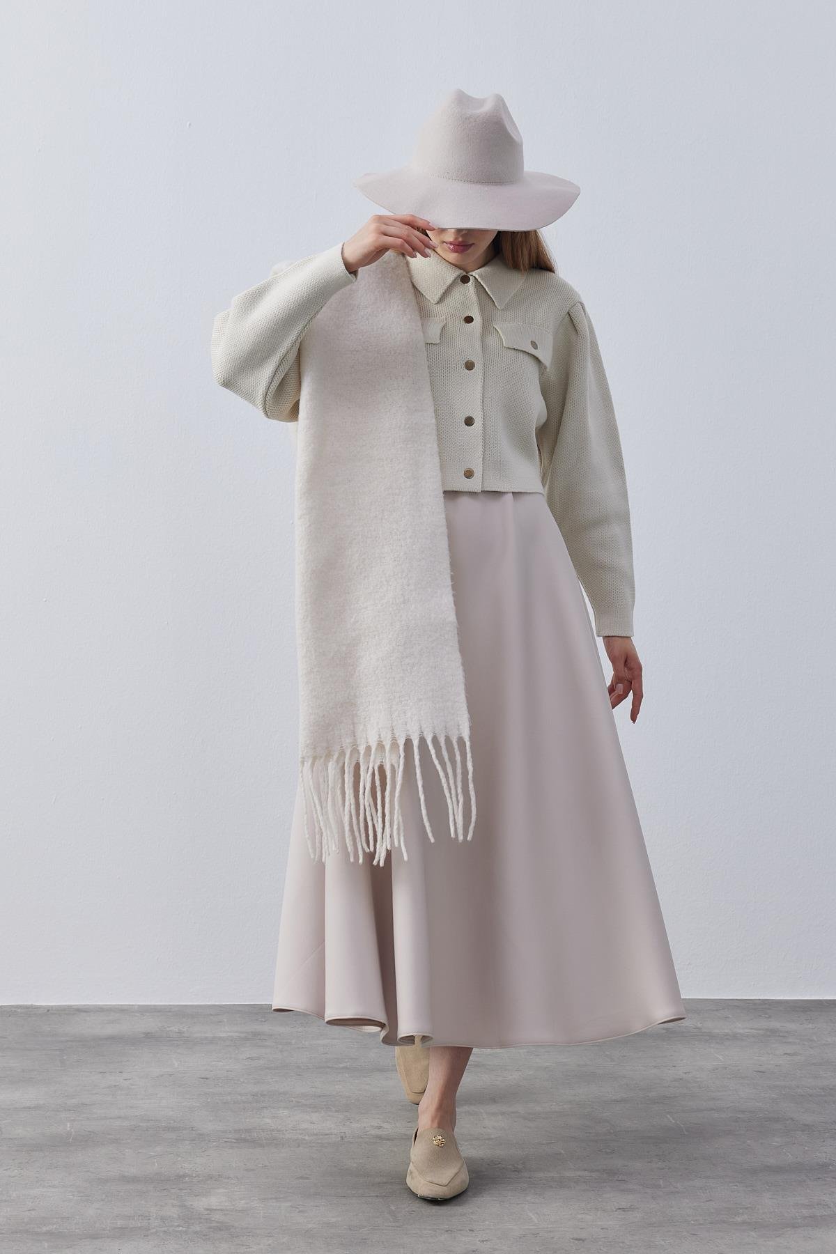 Blair Çıtçıtlı Triko Ceket-Bej