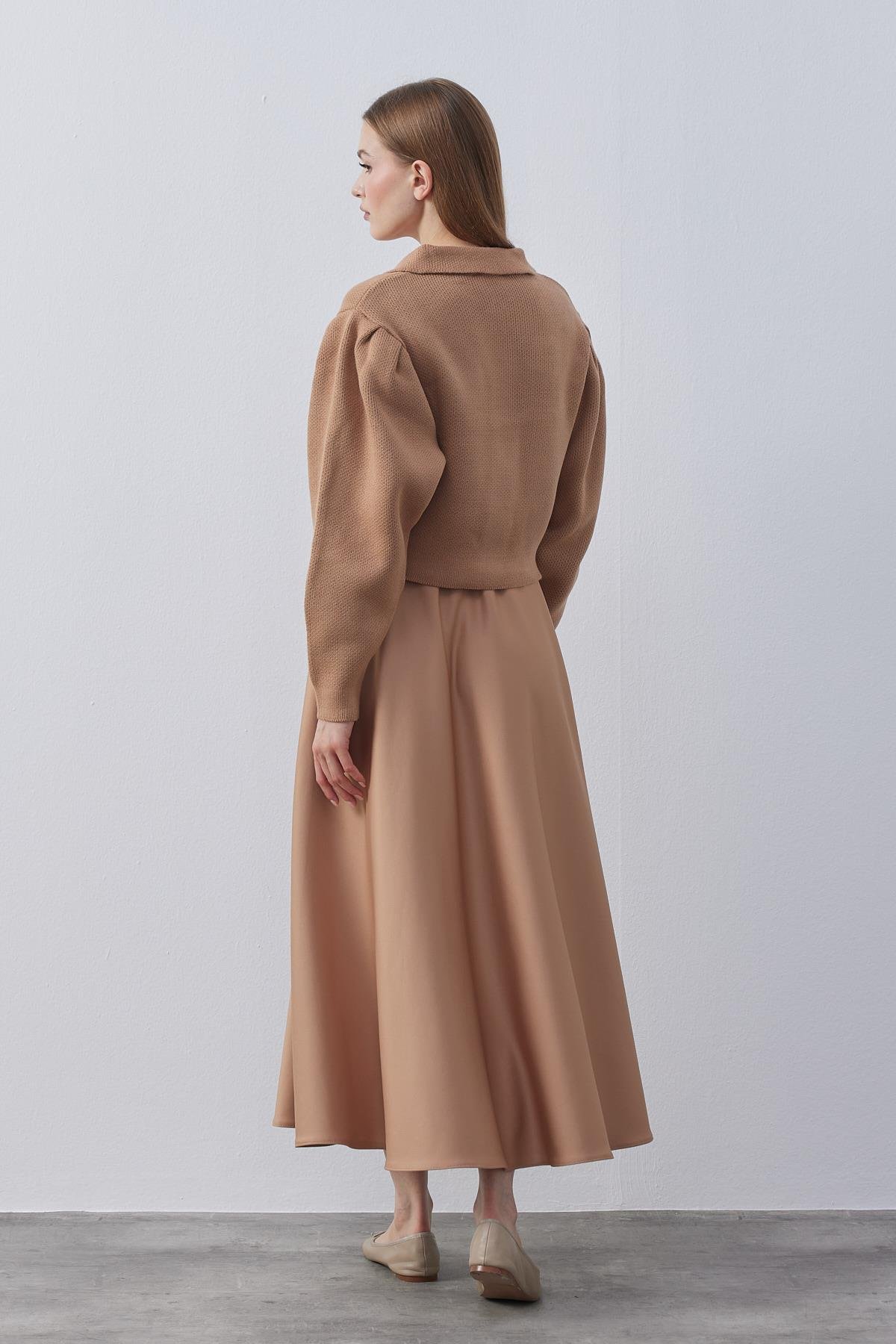 Blair Çıtçıtlı Triko Ceket- Camel