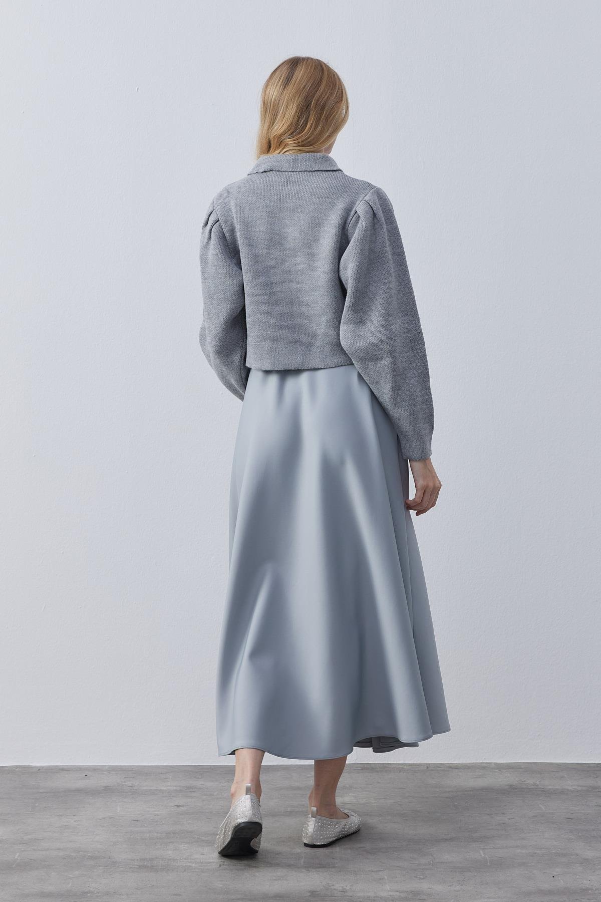 Blair Çıtçıtlı Triko Ceket- Gri