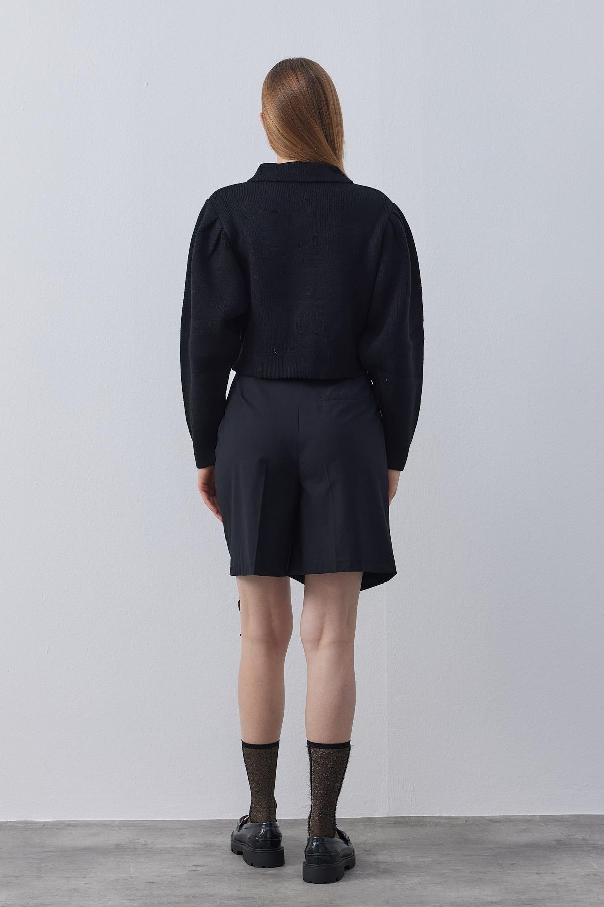 Blair Çıtçıtlı Triko Ceket- Siyah