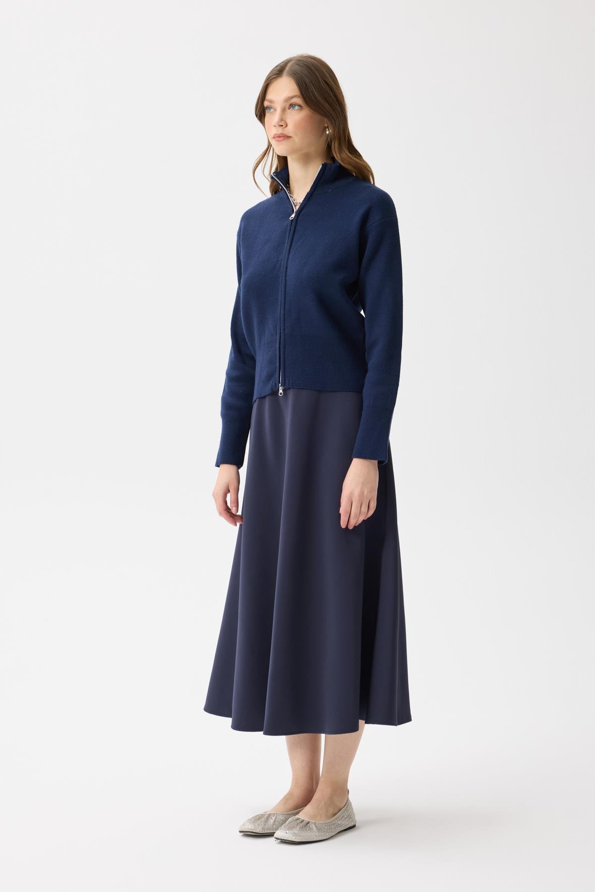 Blanche Yüksek Yaka Hırka - Lacivert