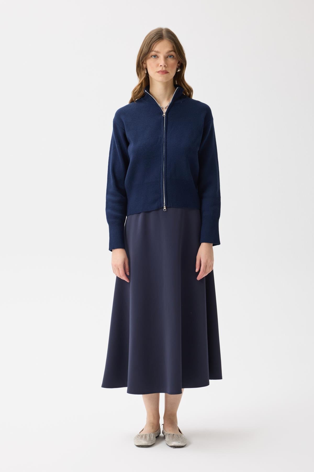 Blanche Yüksek Yaka Hırka - Lacivert