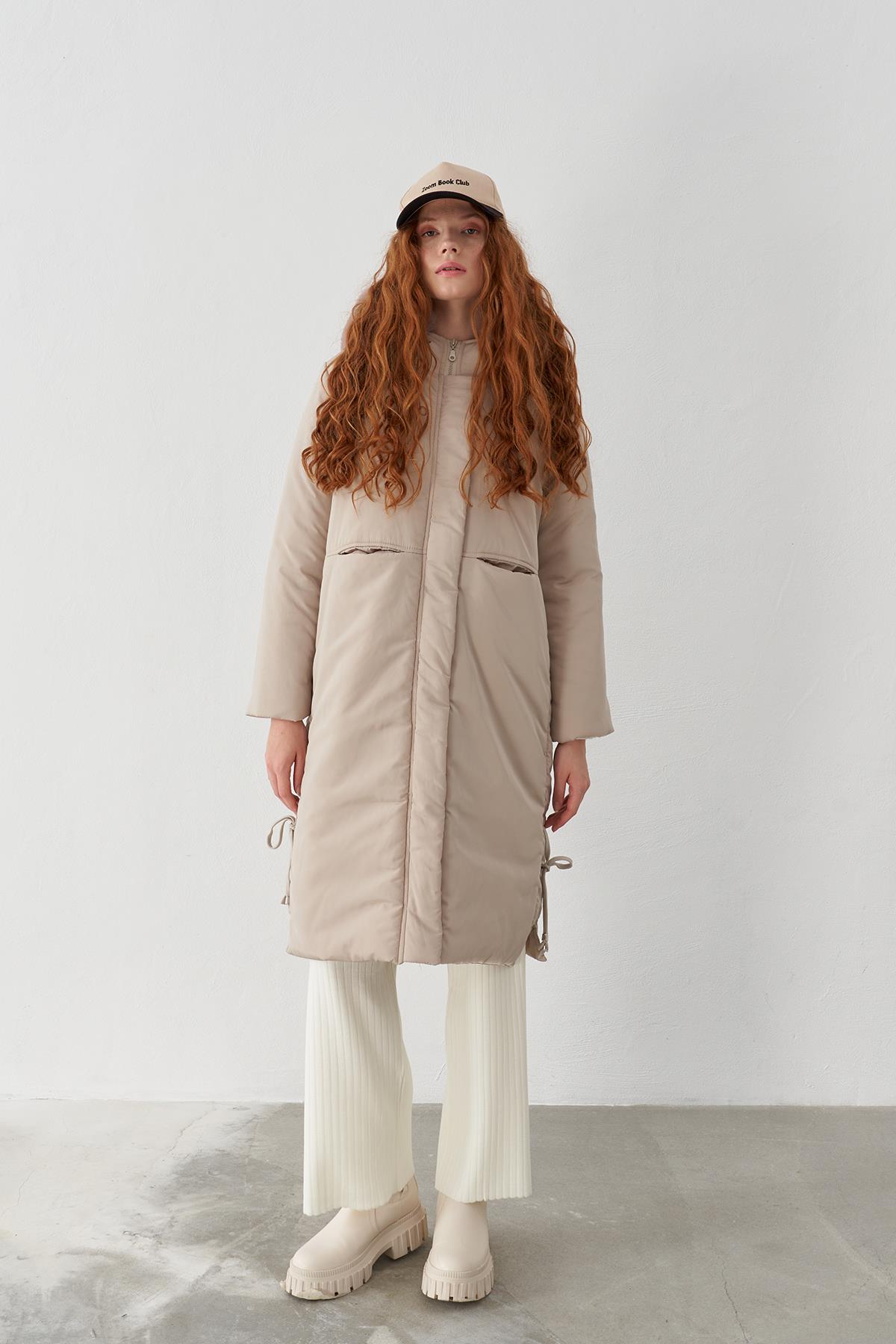 Bomb Kürklü Şişme Mont - Vizon