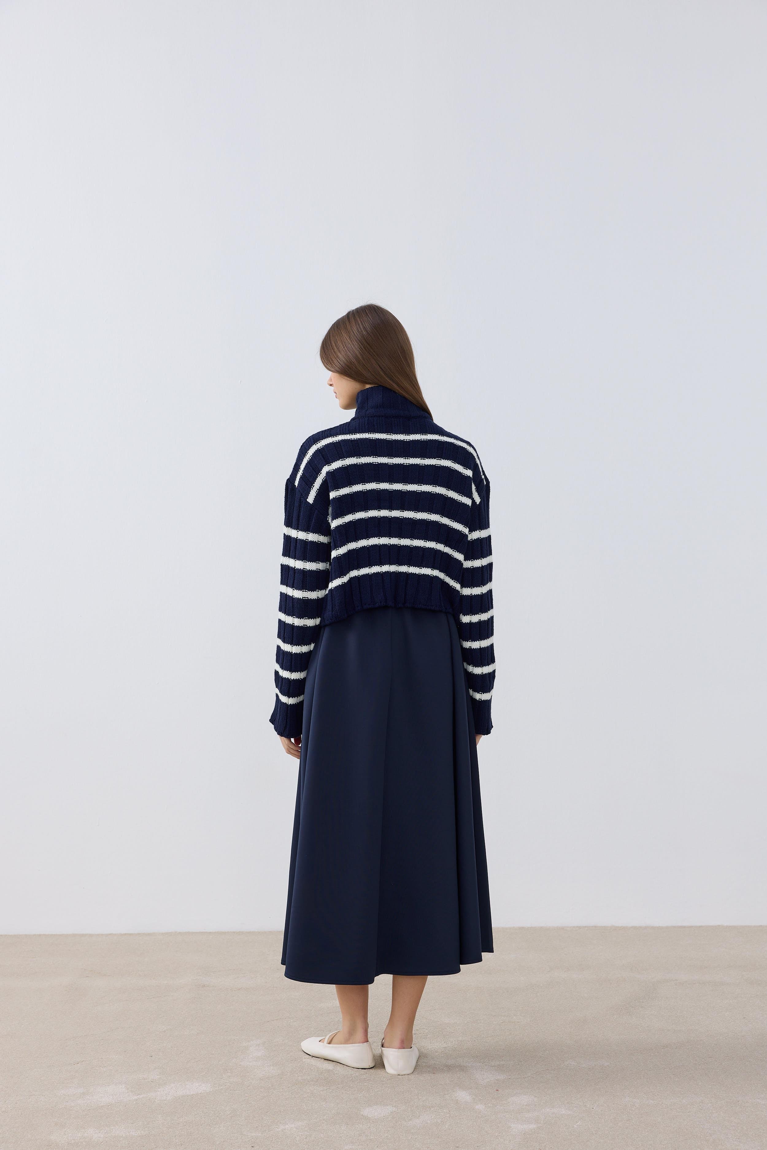 Briona Fitilli Kontrast Hırka- Lacivert