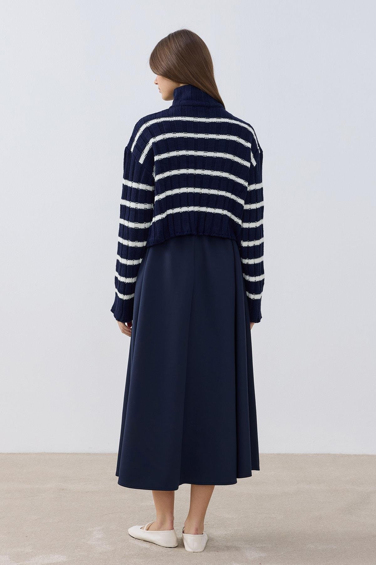 Briona Fitilli Kontrast Hırka- Lacivert