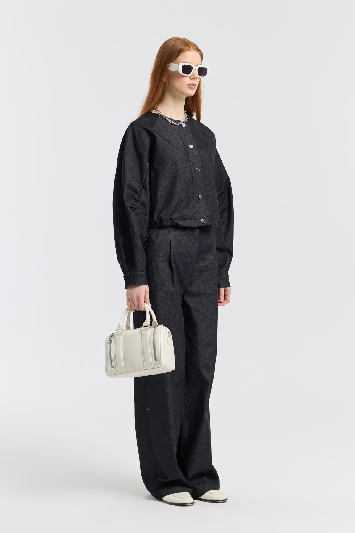 Celia Bomber Ceket Takım - Denim Mavi