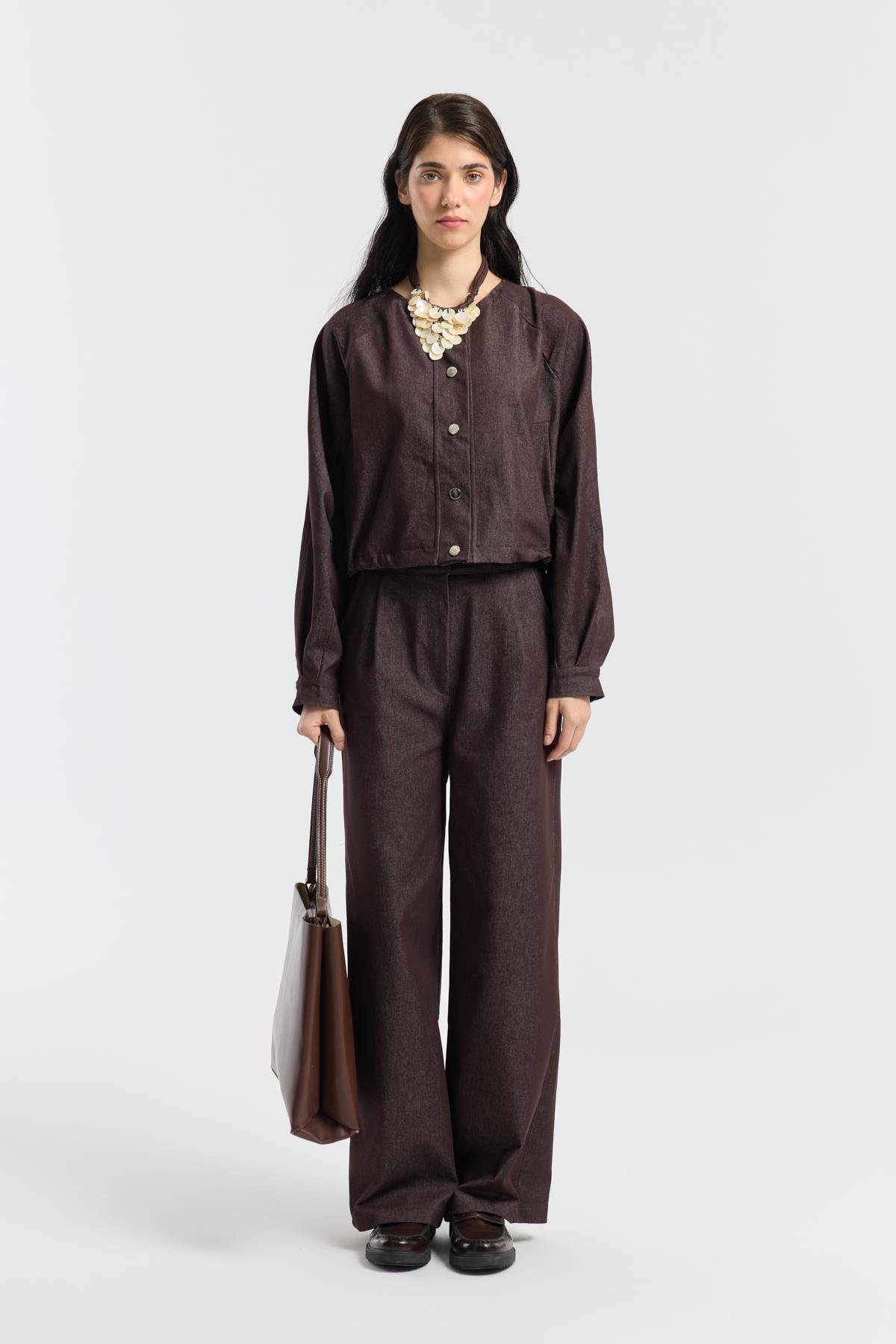 Celia Bomber Ceket Takım - Mürdüm