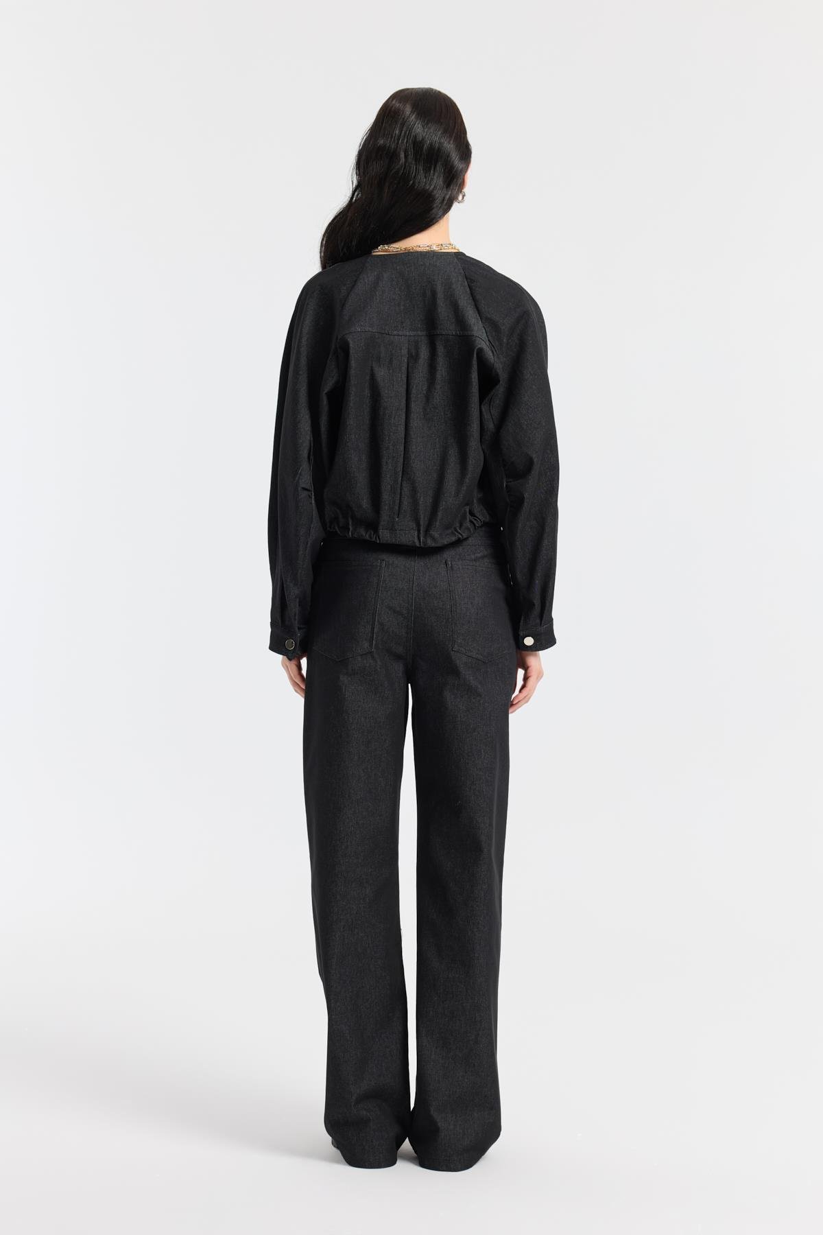 Celia Bomber Ceket Takım - Siyah