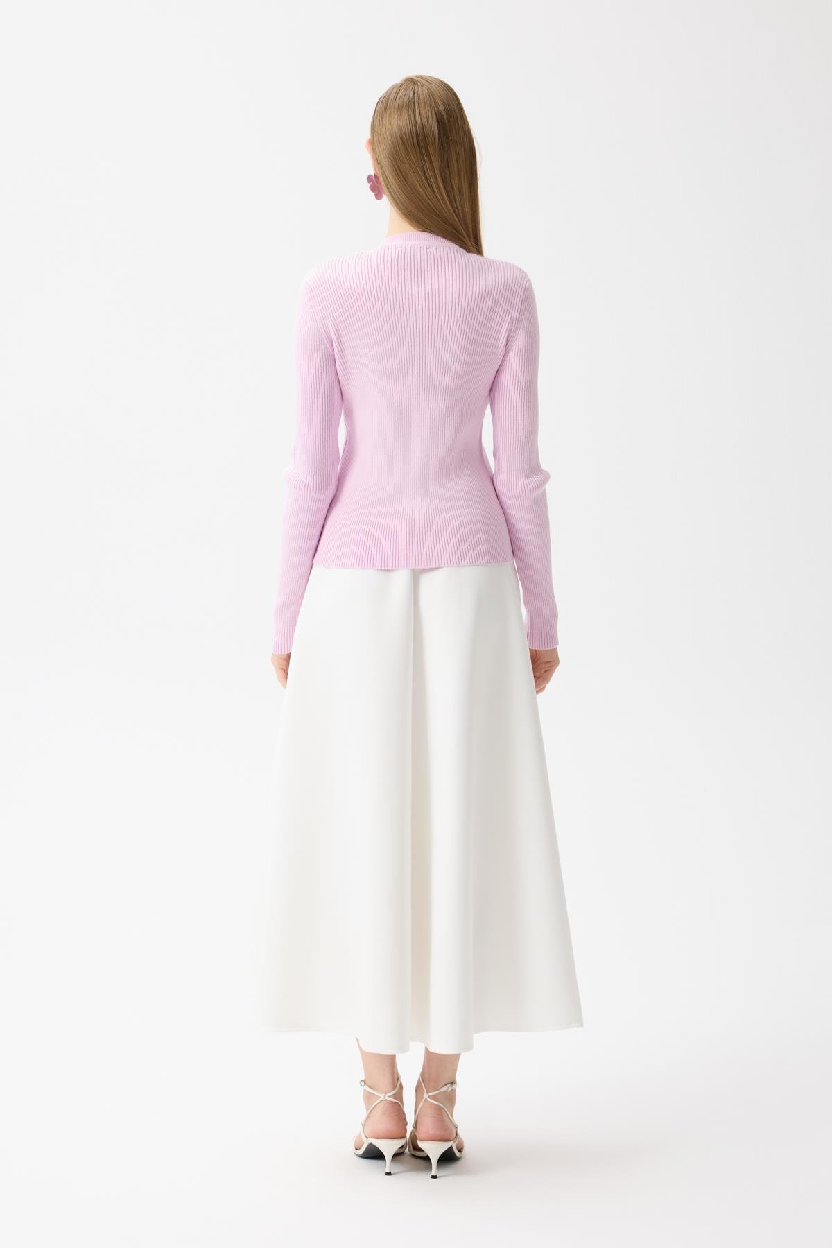 Clemence Atkılı Fitilli Hırka- Pudra