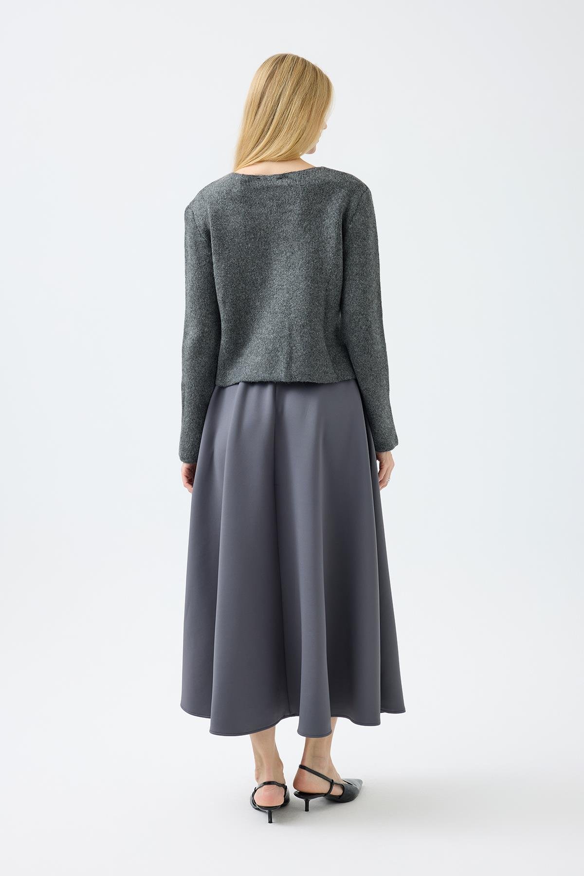 Dahlia Gümüş Düğmeli Hırka - Kırmızı 