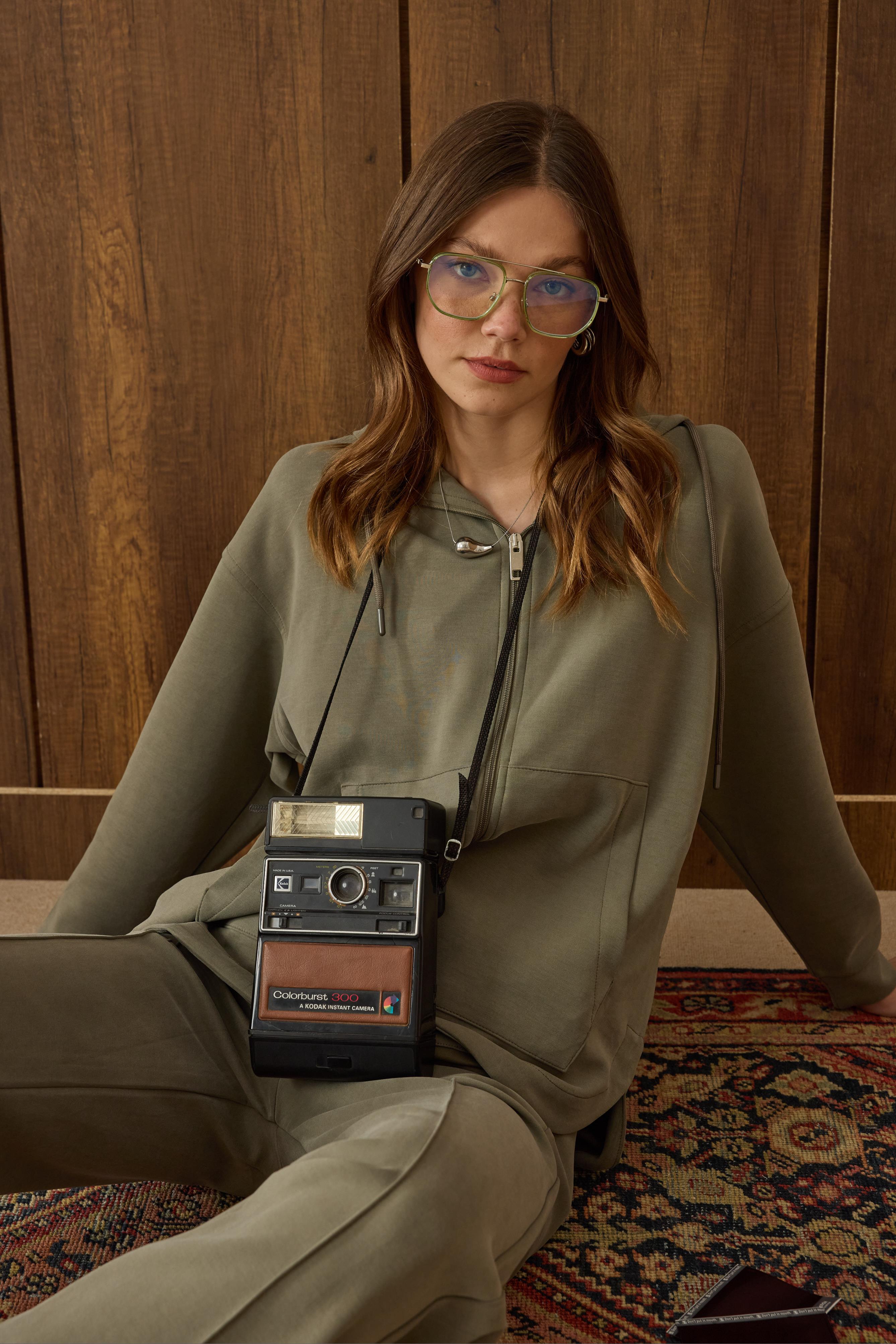 Davina Kapüşonlu Fermuarlı Takım  - Çağla