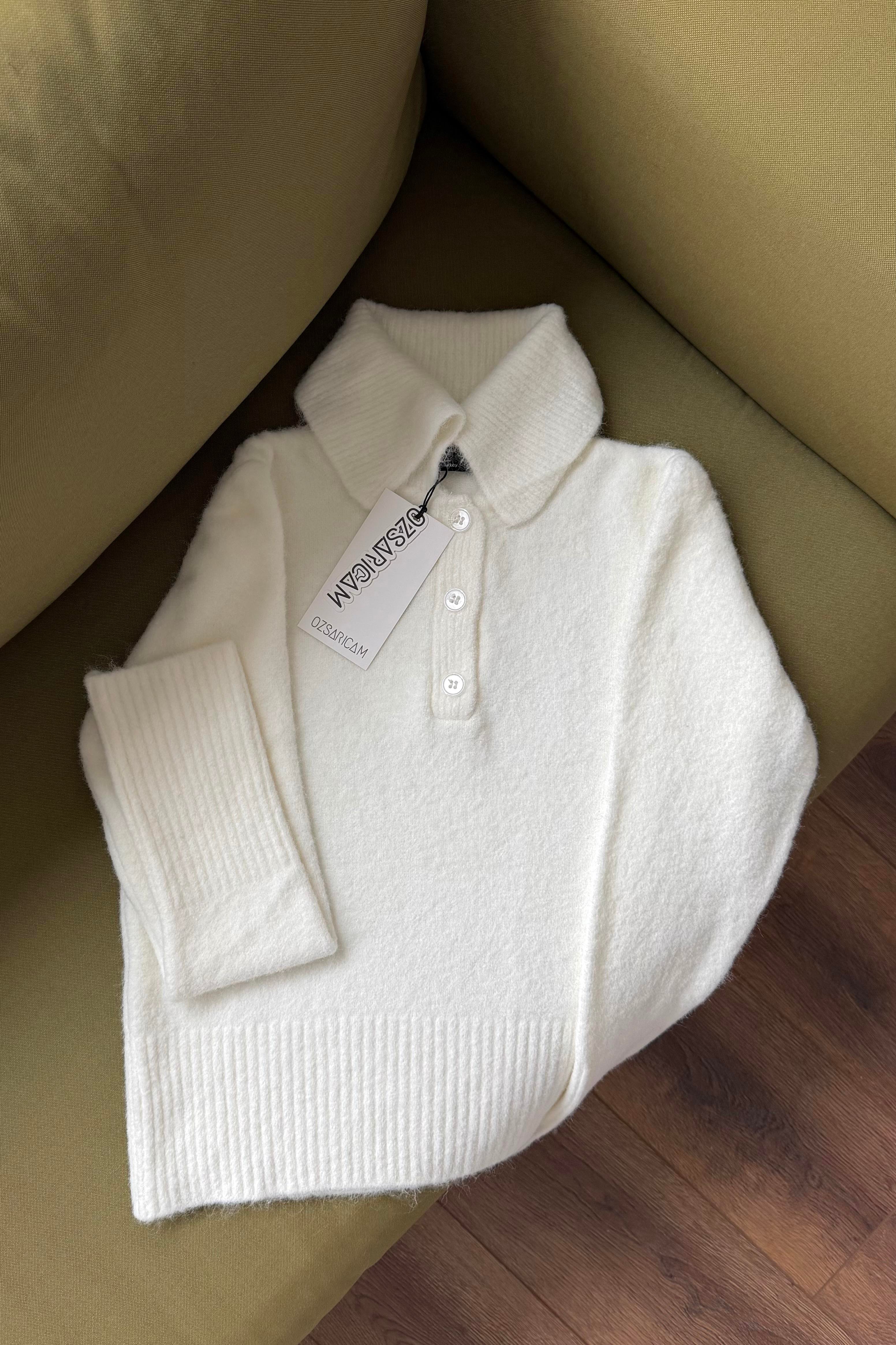 Delina Polo Yaka Kazak - Ekru