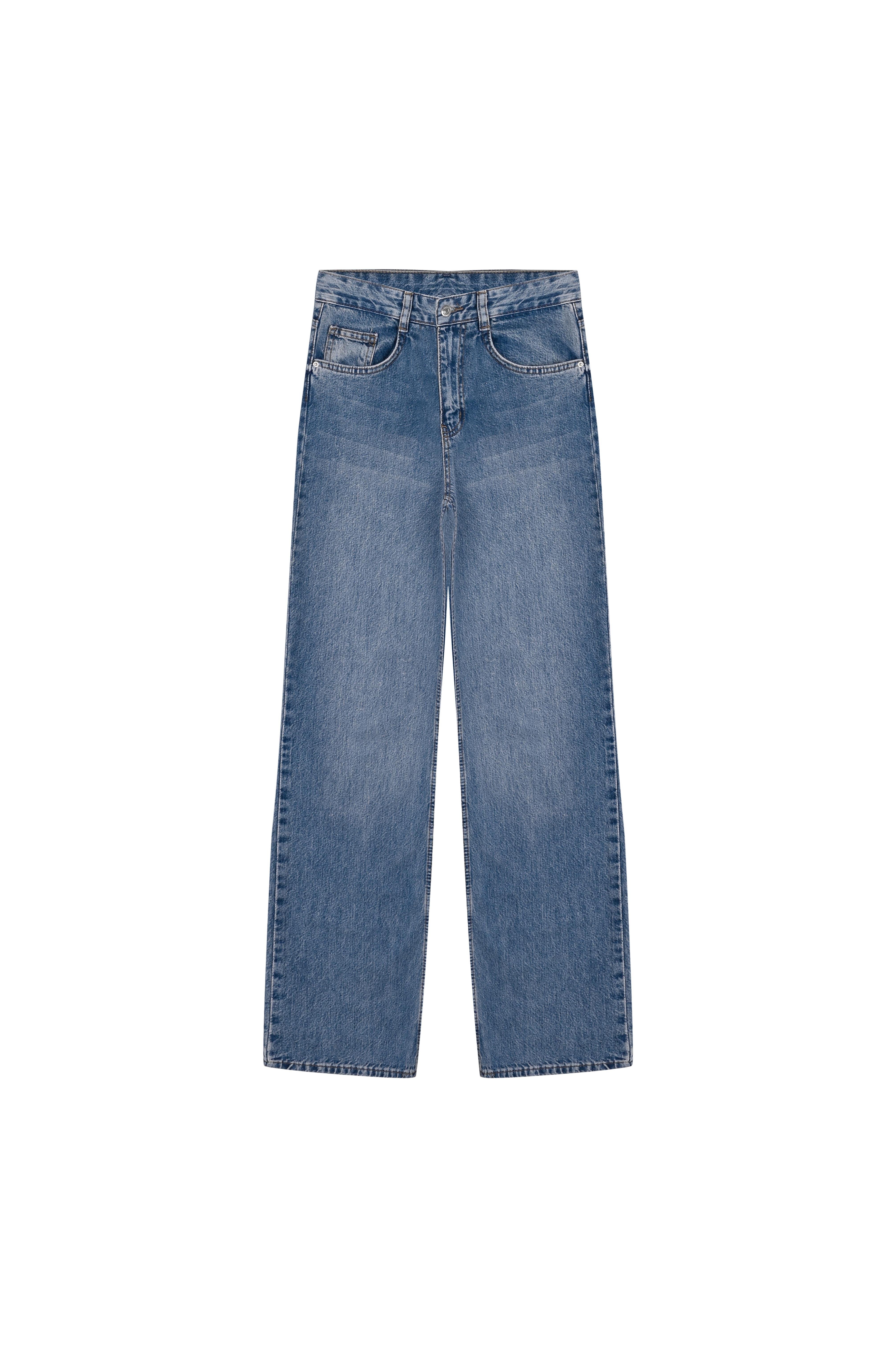 Denim Palazzo Pantolon - Açık mavi