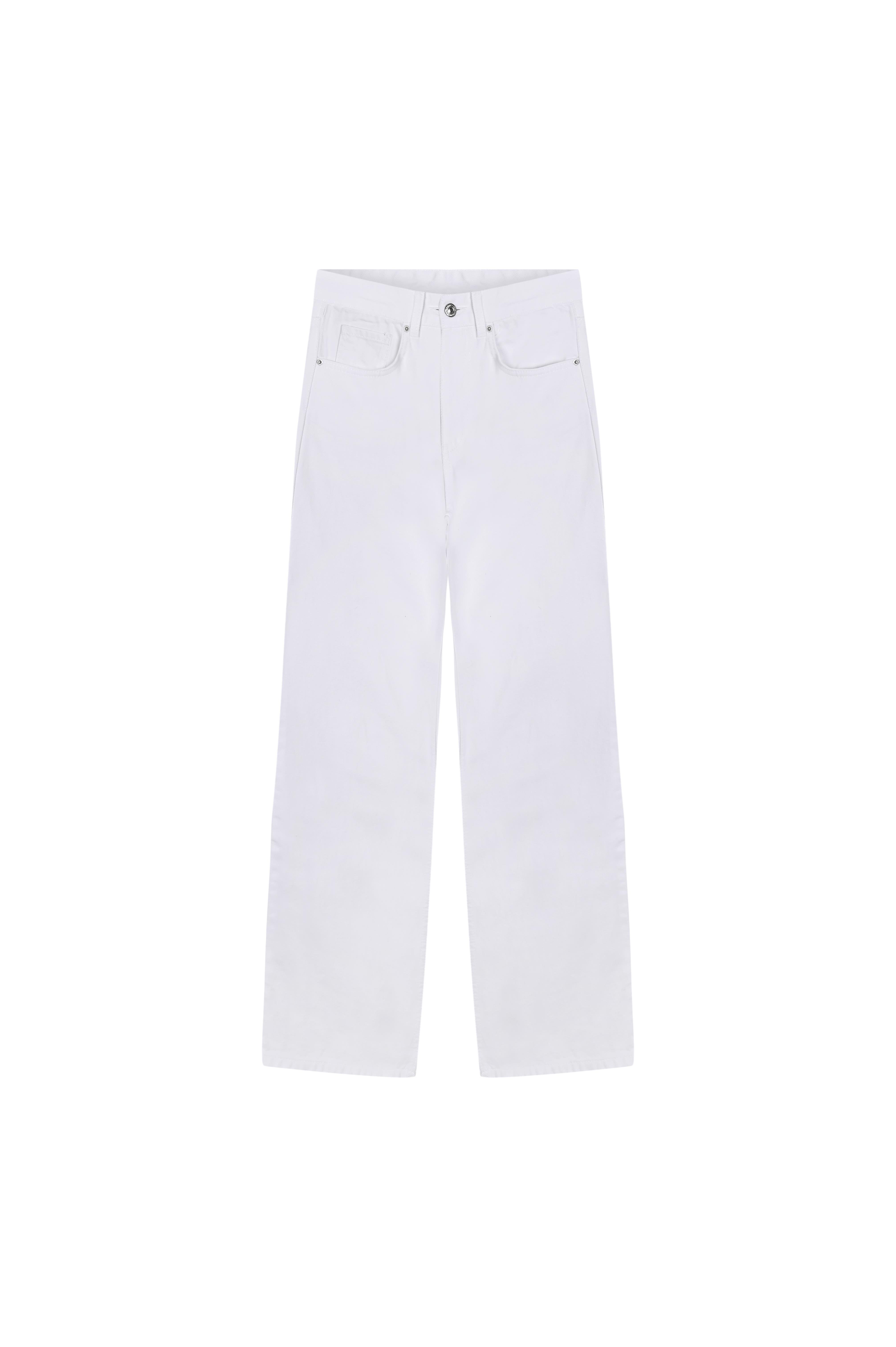 Denim Palazzo Pantolon - Beyaz