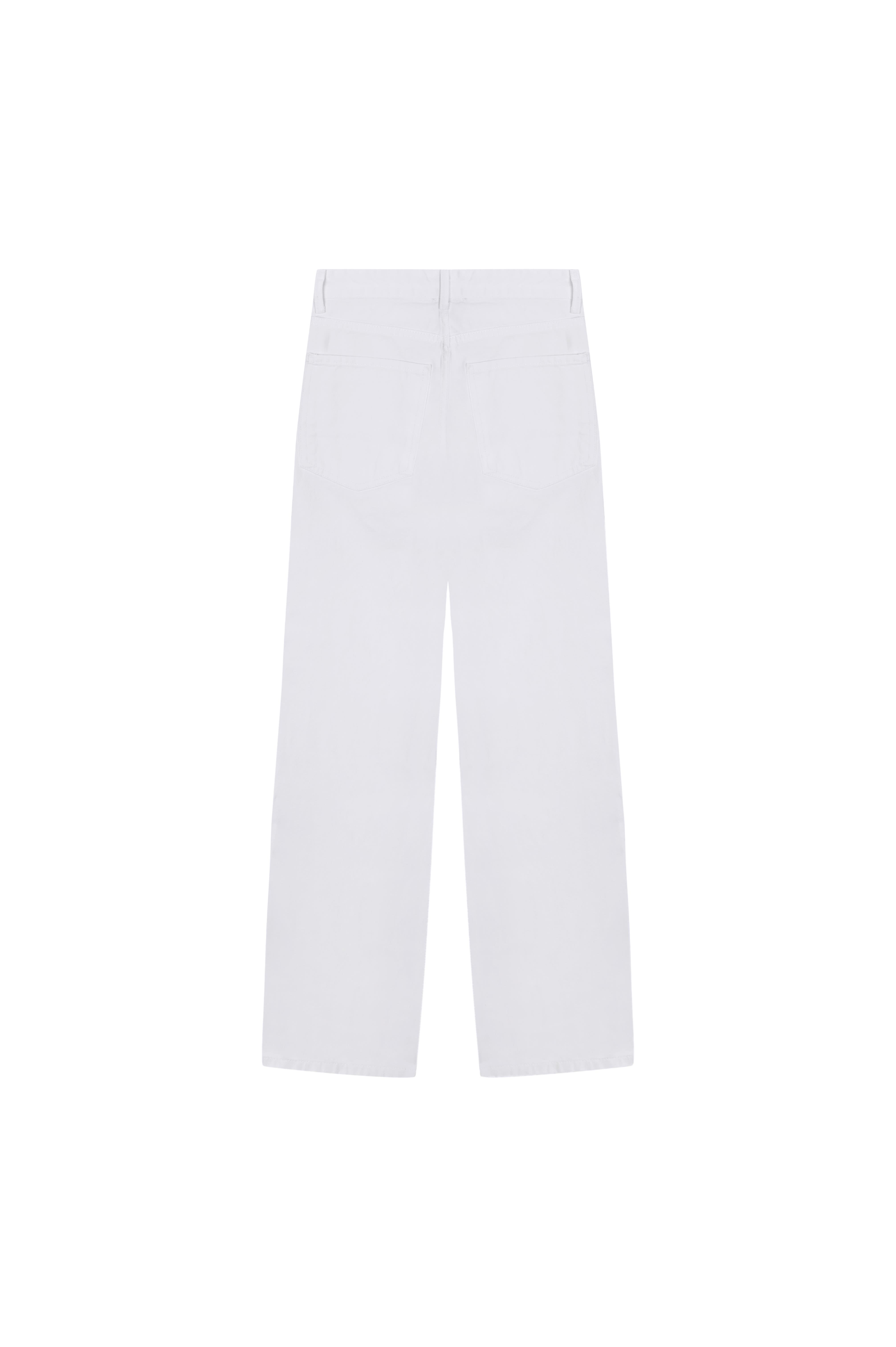 Denim Palazzo Pantolon - Beyaz