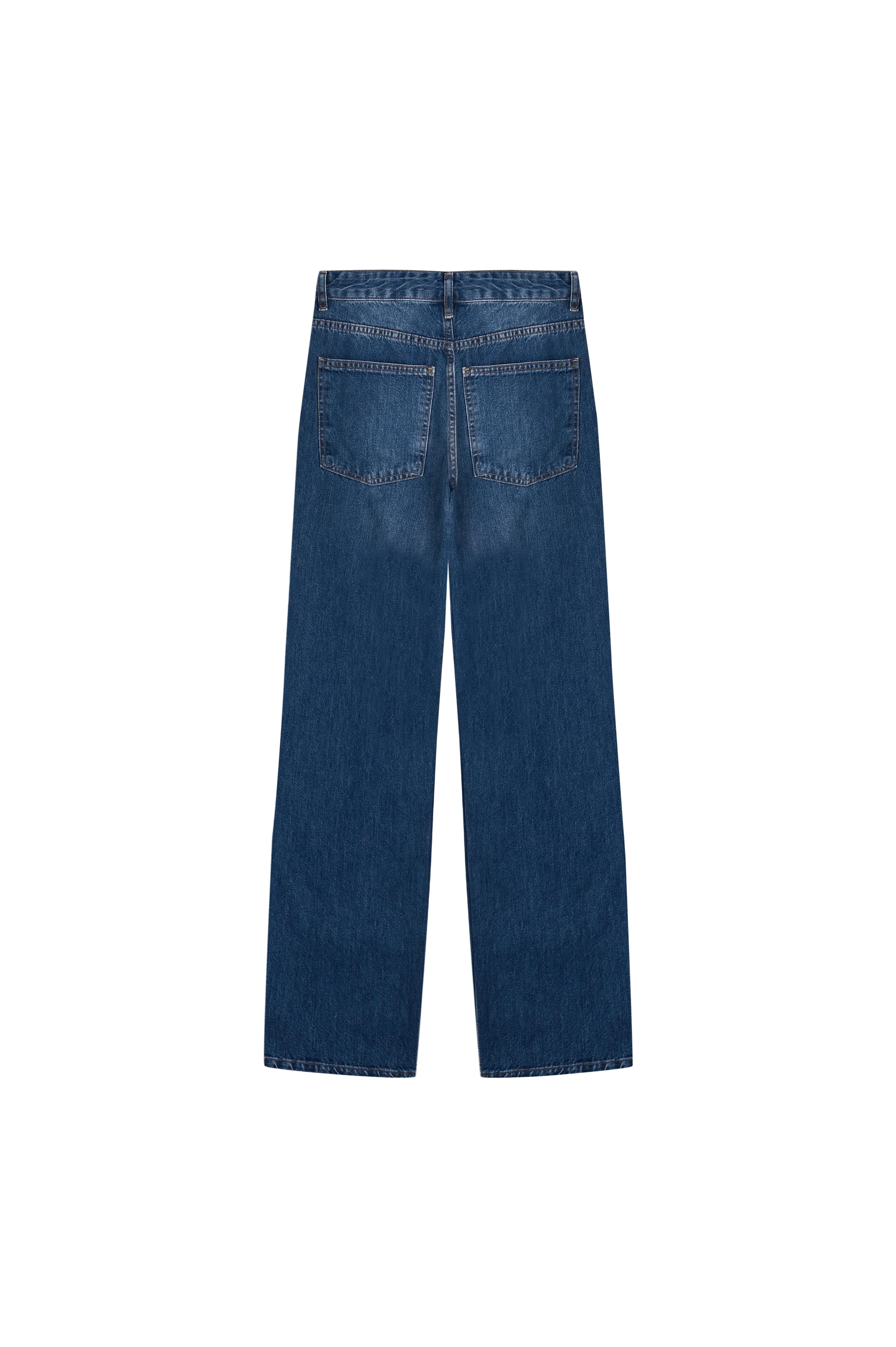Denim Palazzo Pantolon - Lacivert