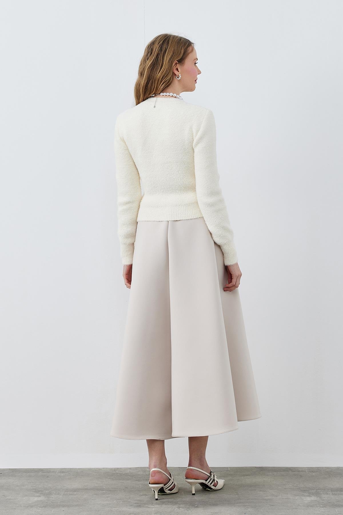 DİSNEY ÇİÇEK TAŞ İŞLEMELİ PELUŞ KAZAK -  BEBE MAVİ 