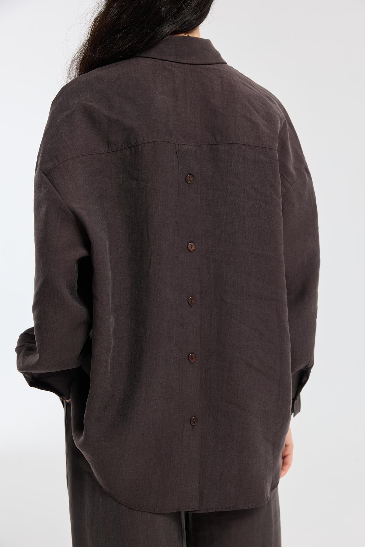 Dosha Arka Düğme Detaylı Tensel Takım - Acı kahve