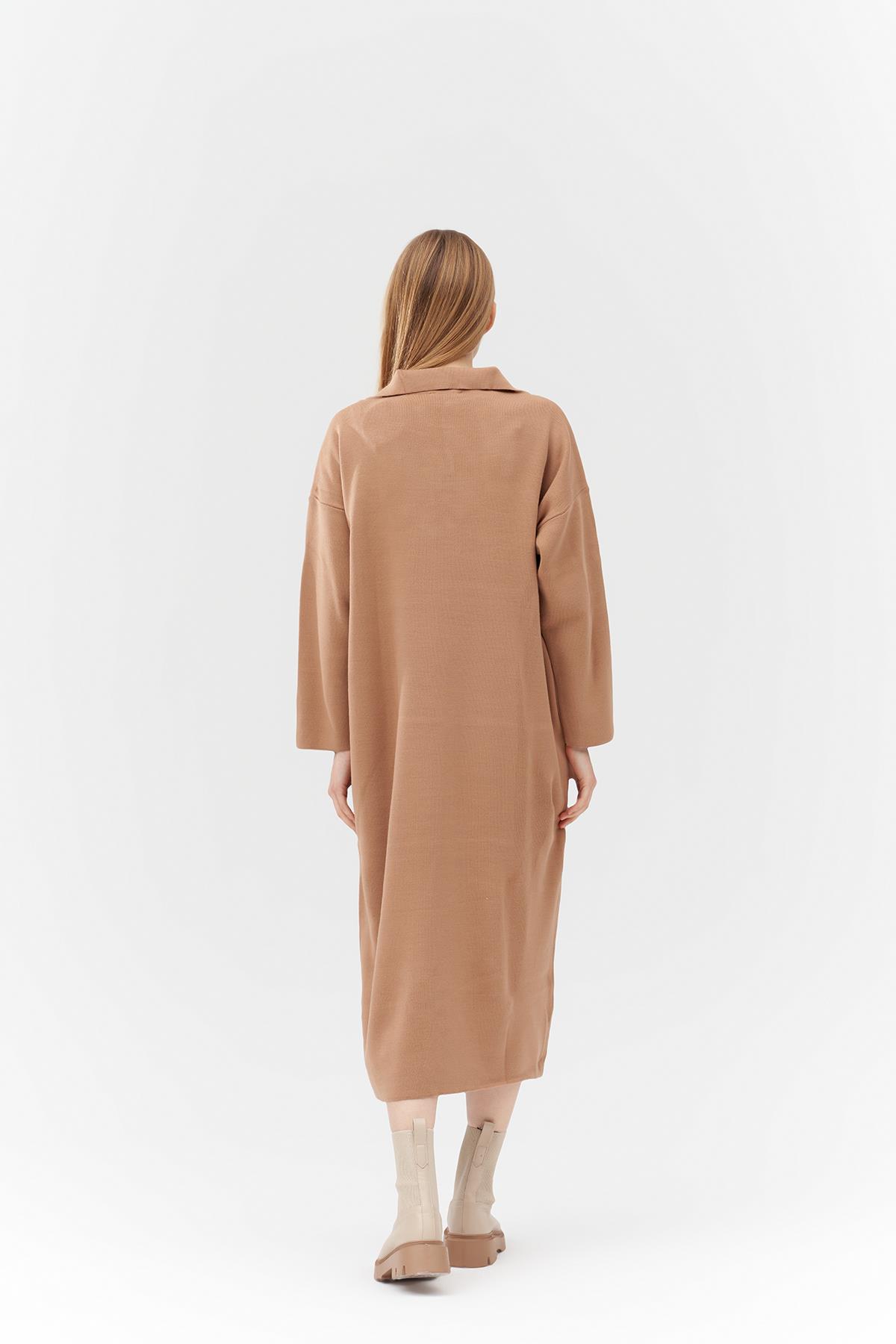 ELİSA TRİKO ELBİSE - CAMEL 