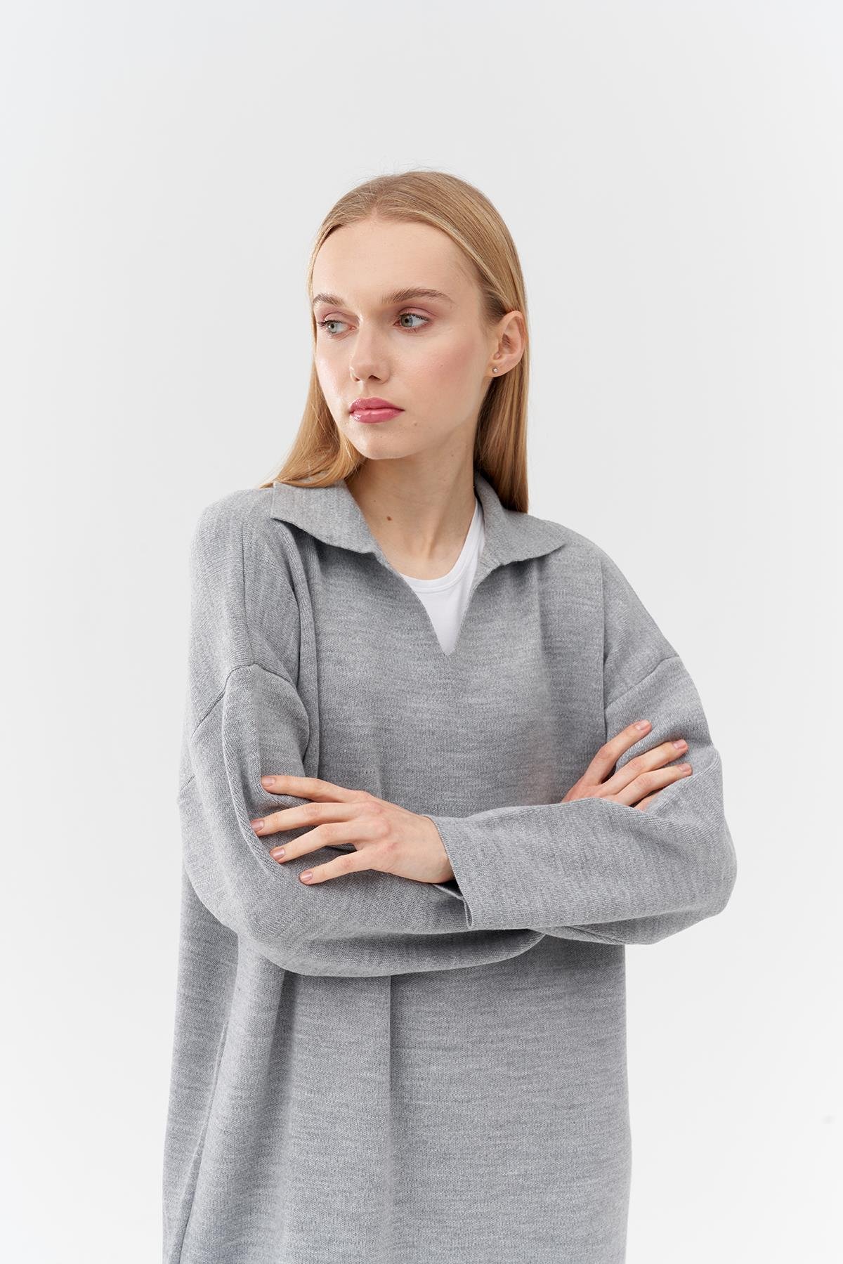 ELİSA TRİKO ELBİSE - GRİ